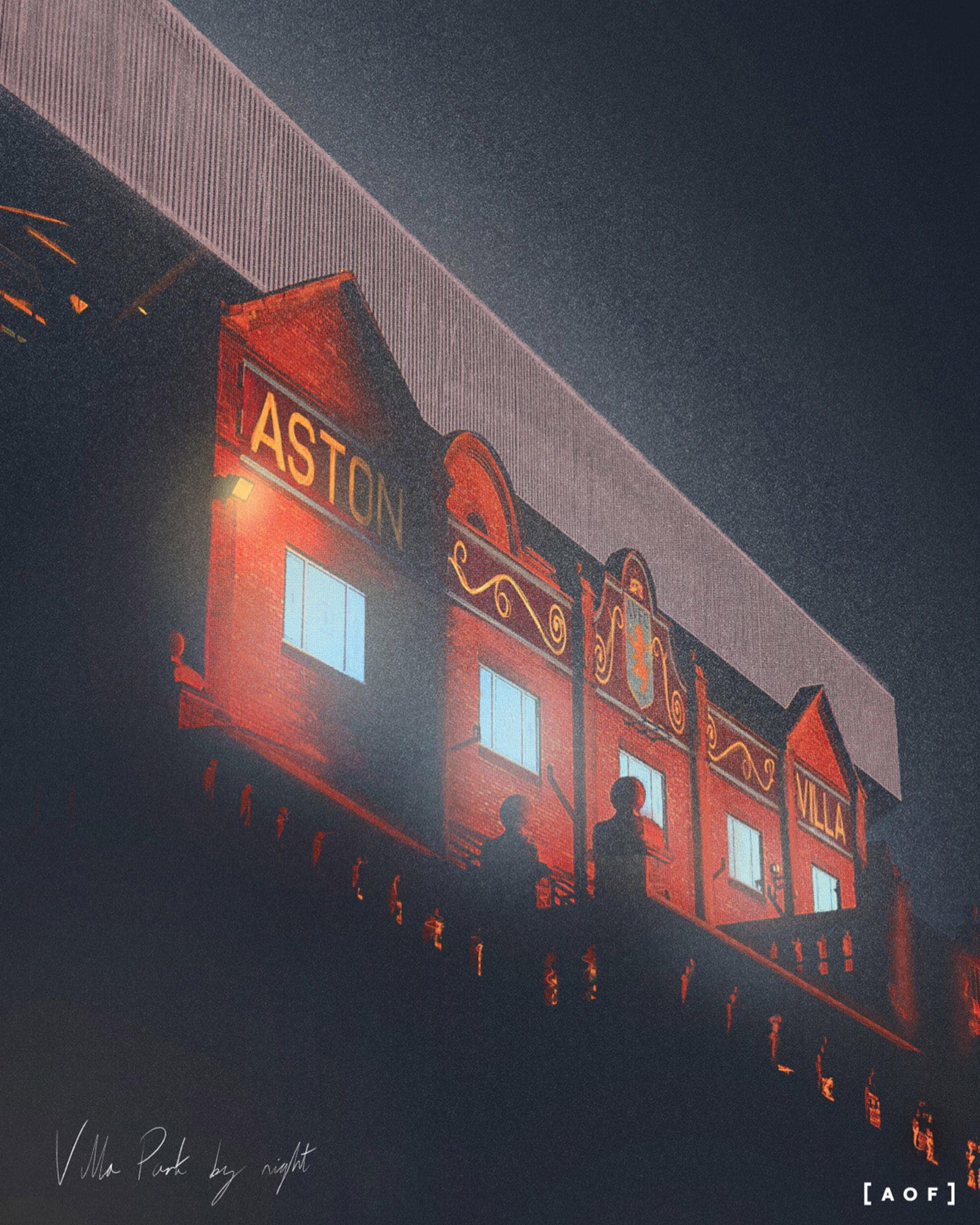 ART OF Villa Park by Night Framed Print | AVFC Football Wall Art