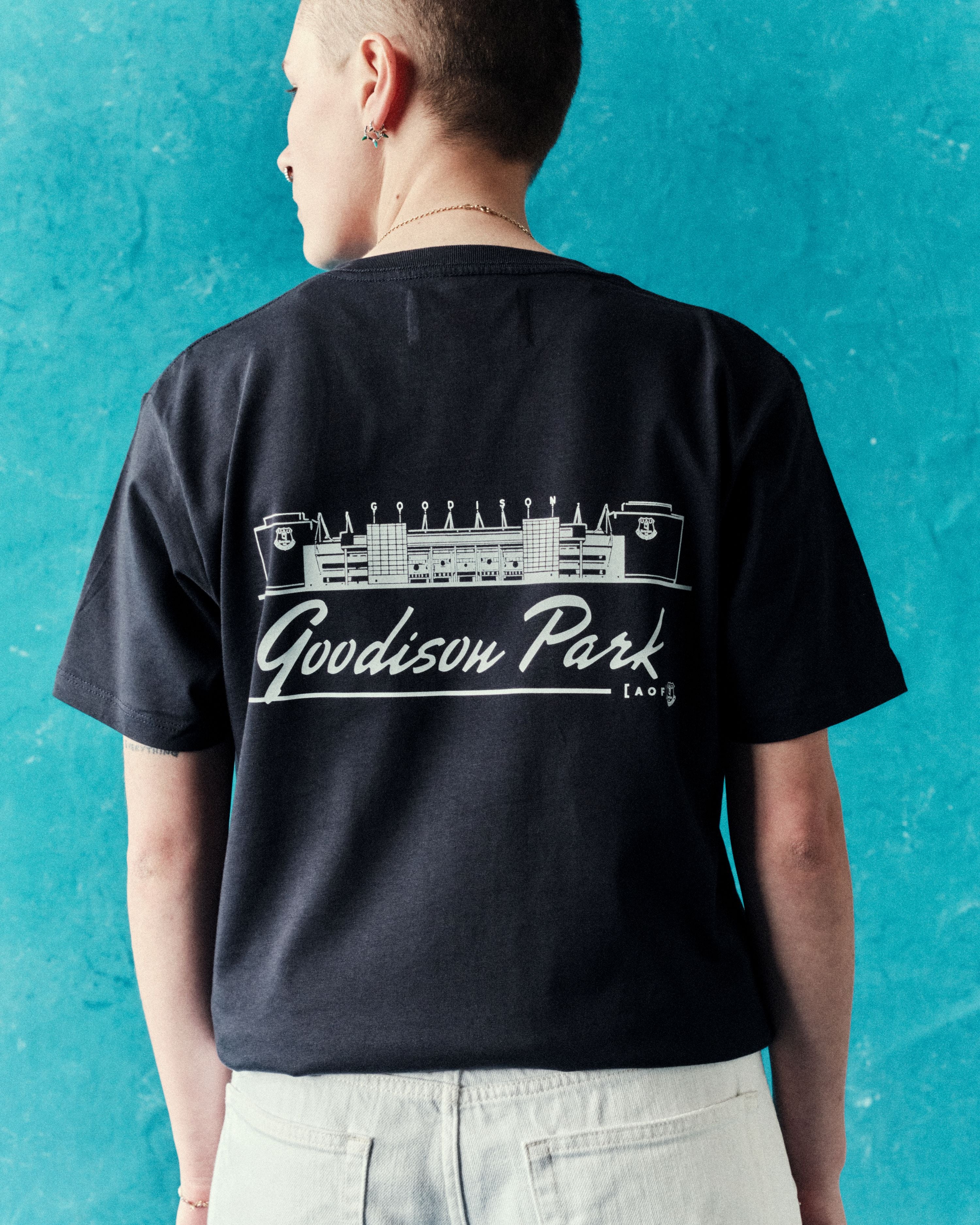 ART OF x Everton Goodison Park Tee | EFC Navy Graphic Football T-shirt