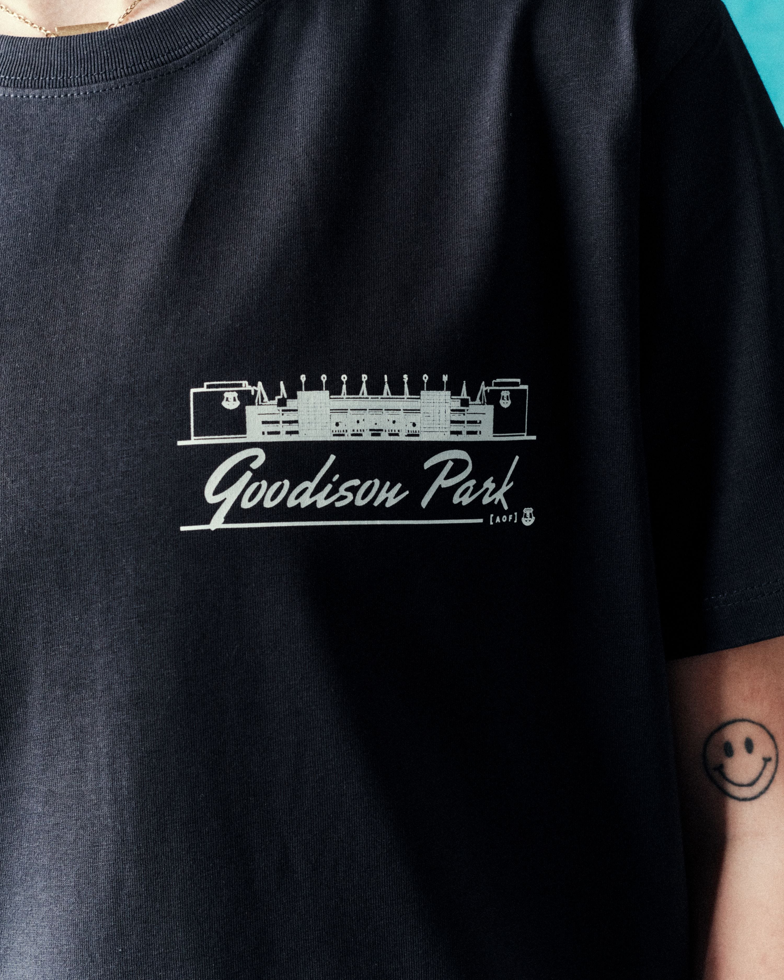 ART OF x Everton Goodison Park Tee | EFC Navy Graphic Football T-shirt