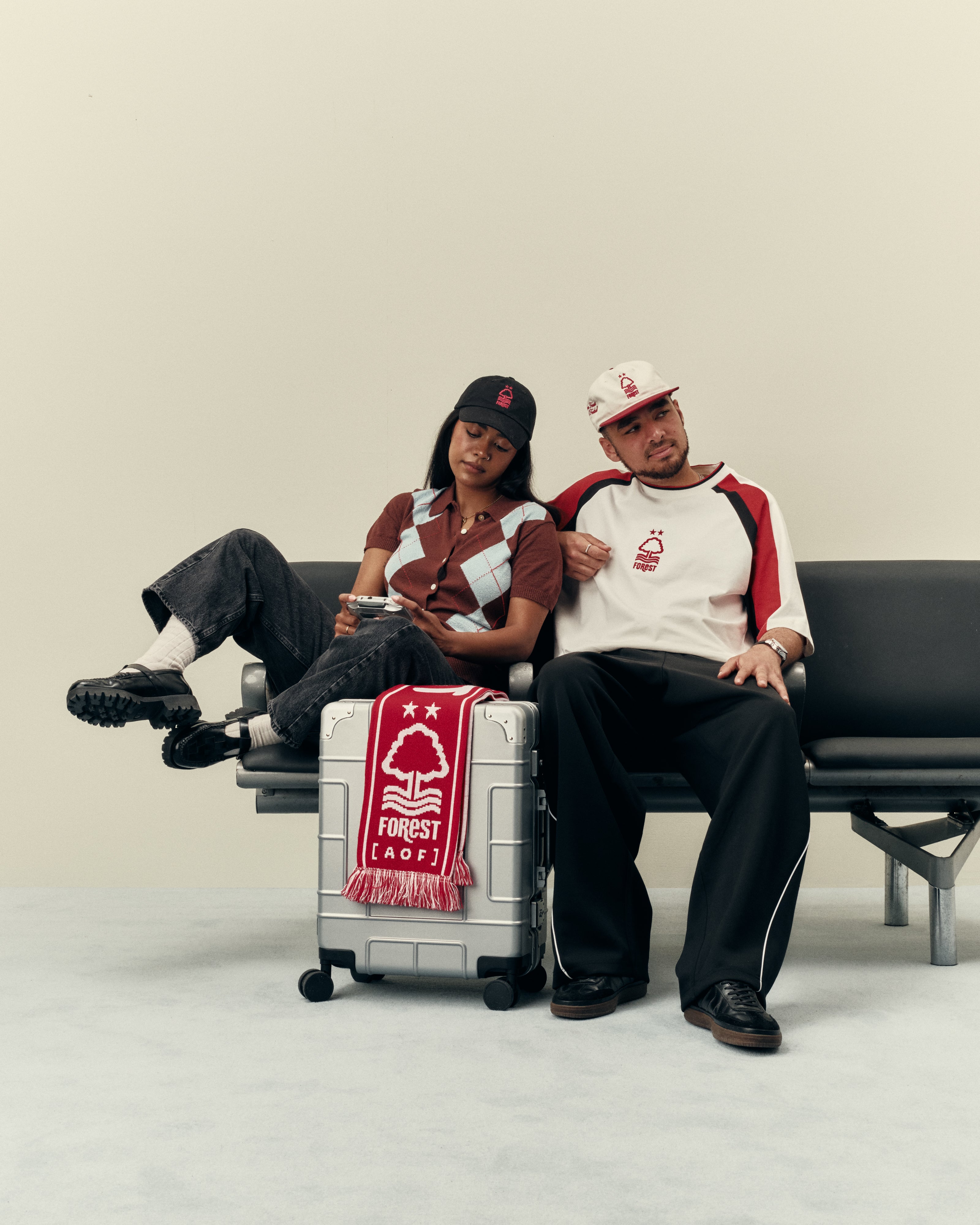 ART OF Forest Two Tone Cap | NFFC Red & White Embroidered Football Hat