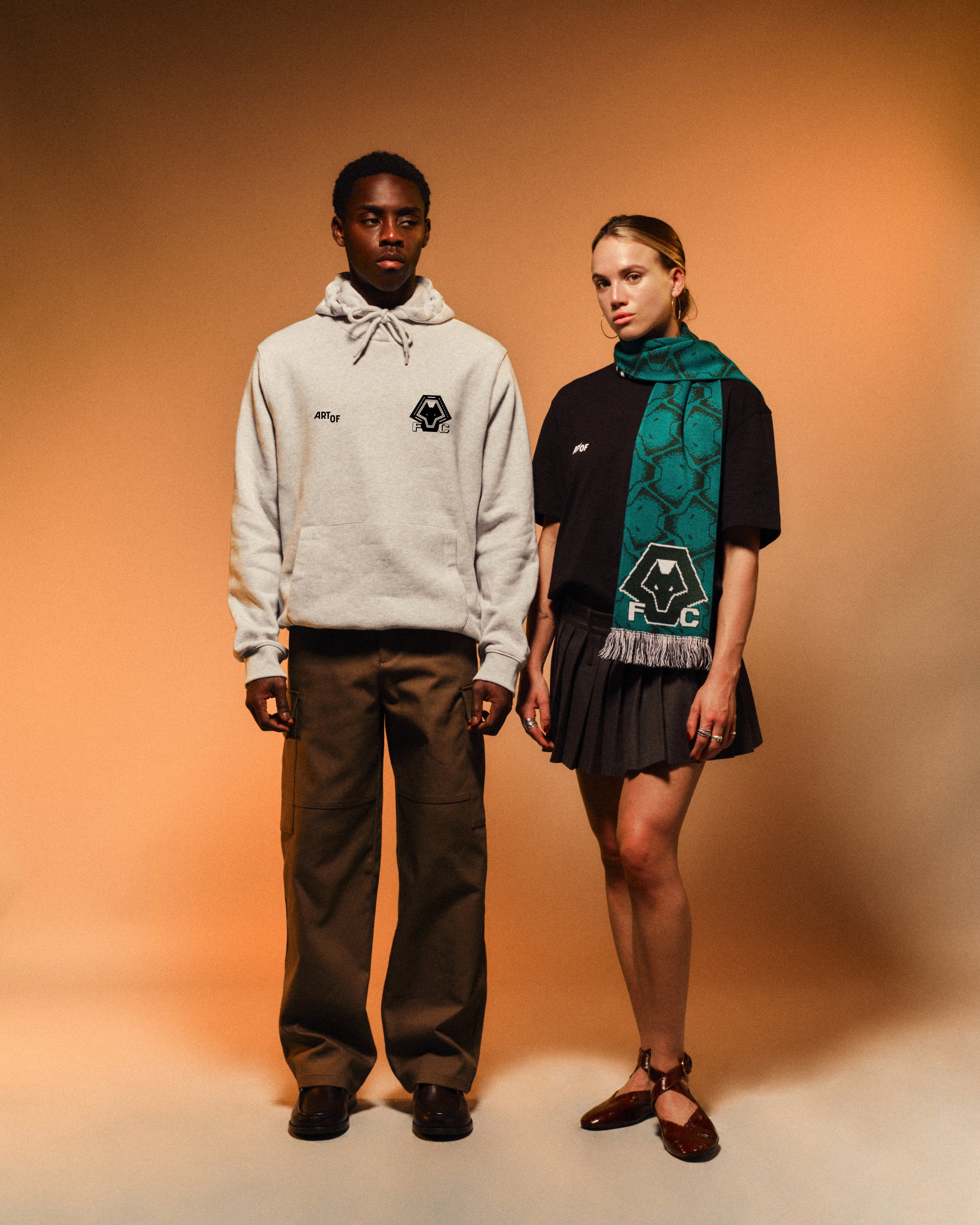 ART OF x Wolves Heritage Hoodie | WWFC Grey Printed Football Sweat