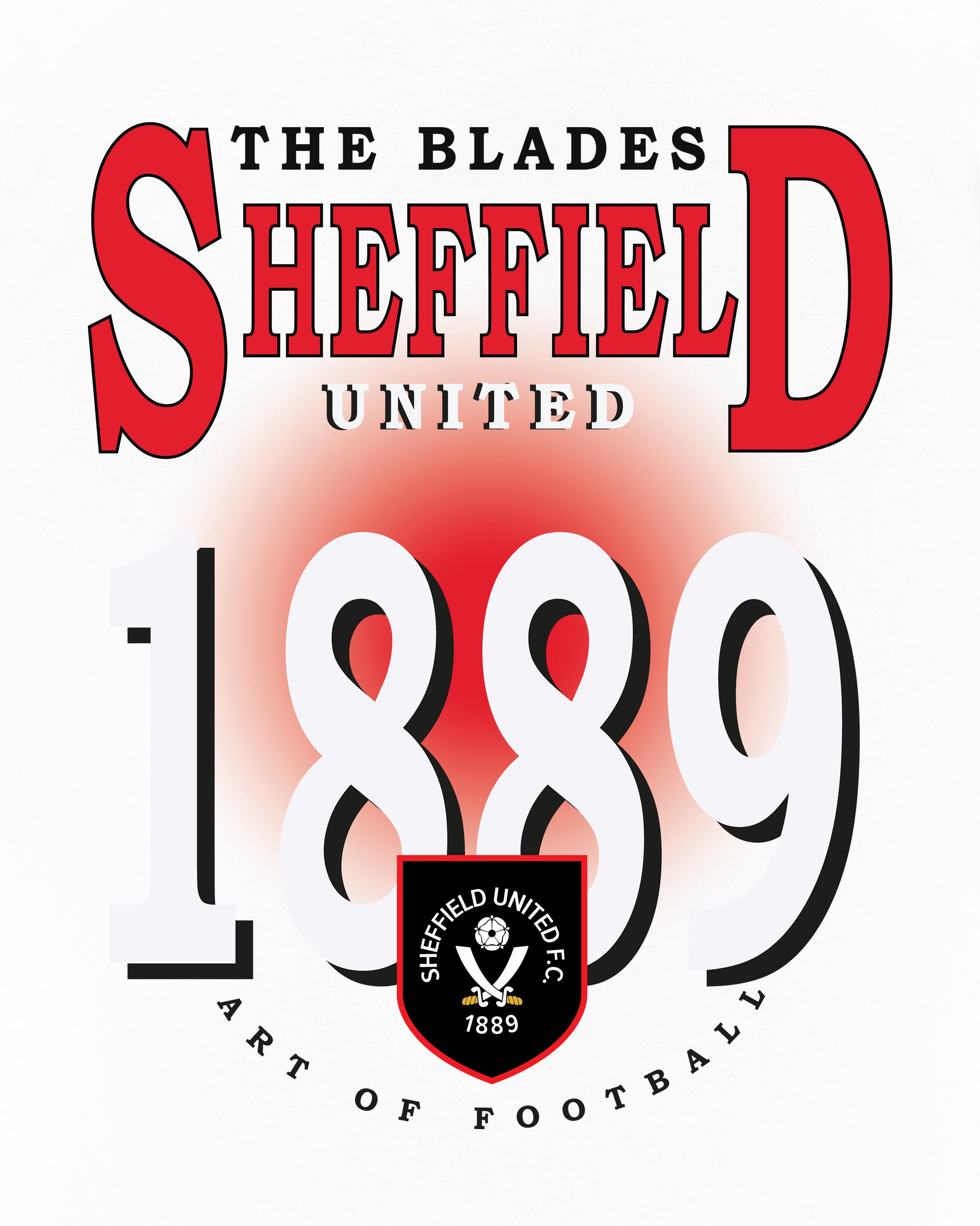 ART OF Sheffield United 90's Tee | SUFC White Graphic Football T-shirt
