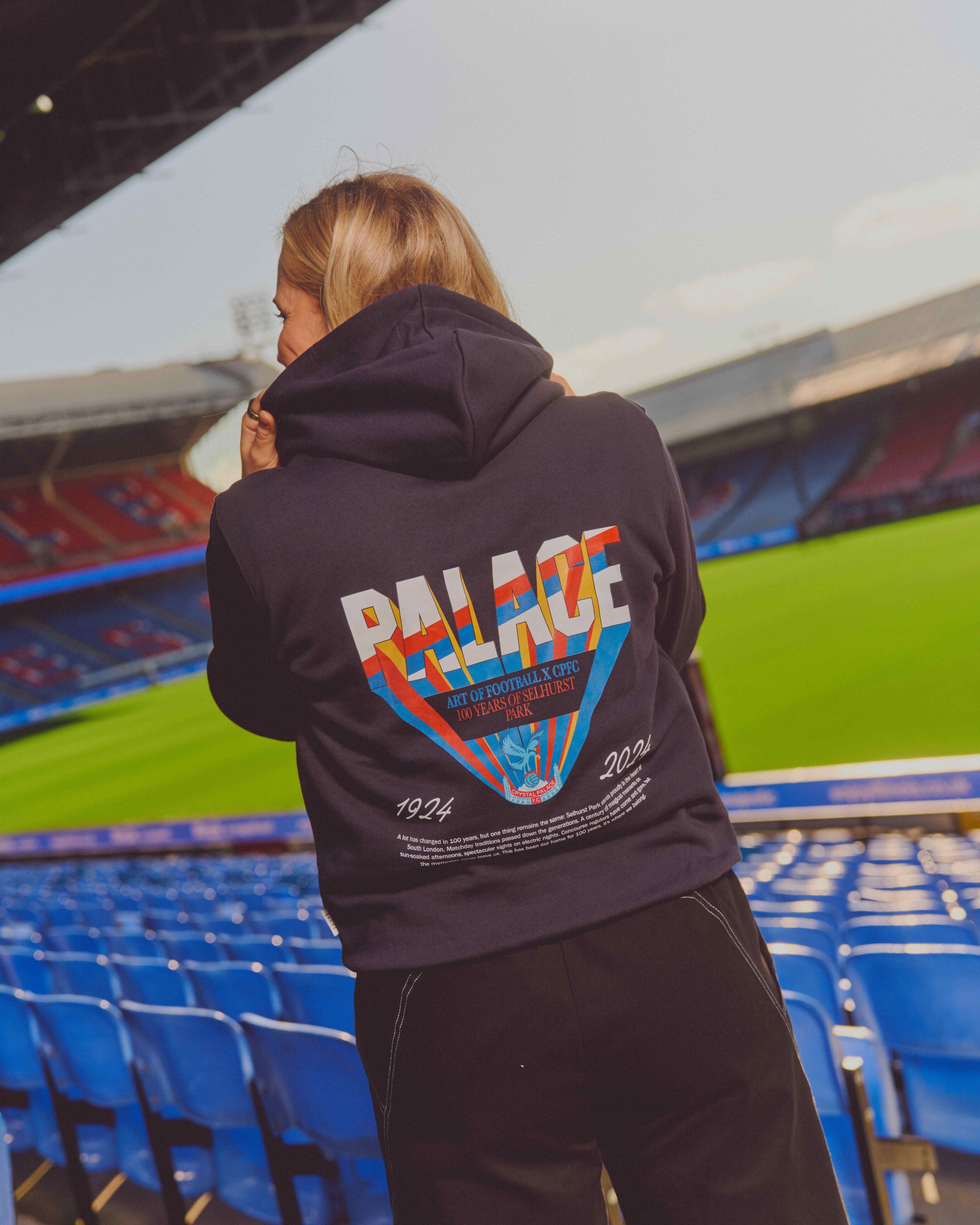 ART OF Crystal Palace Selhurst Park Anniversary Navy Football Hoodie