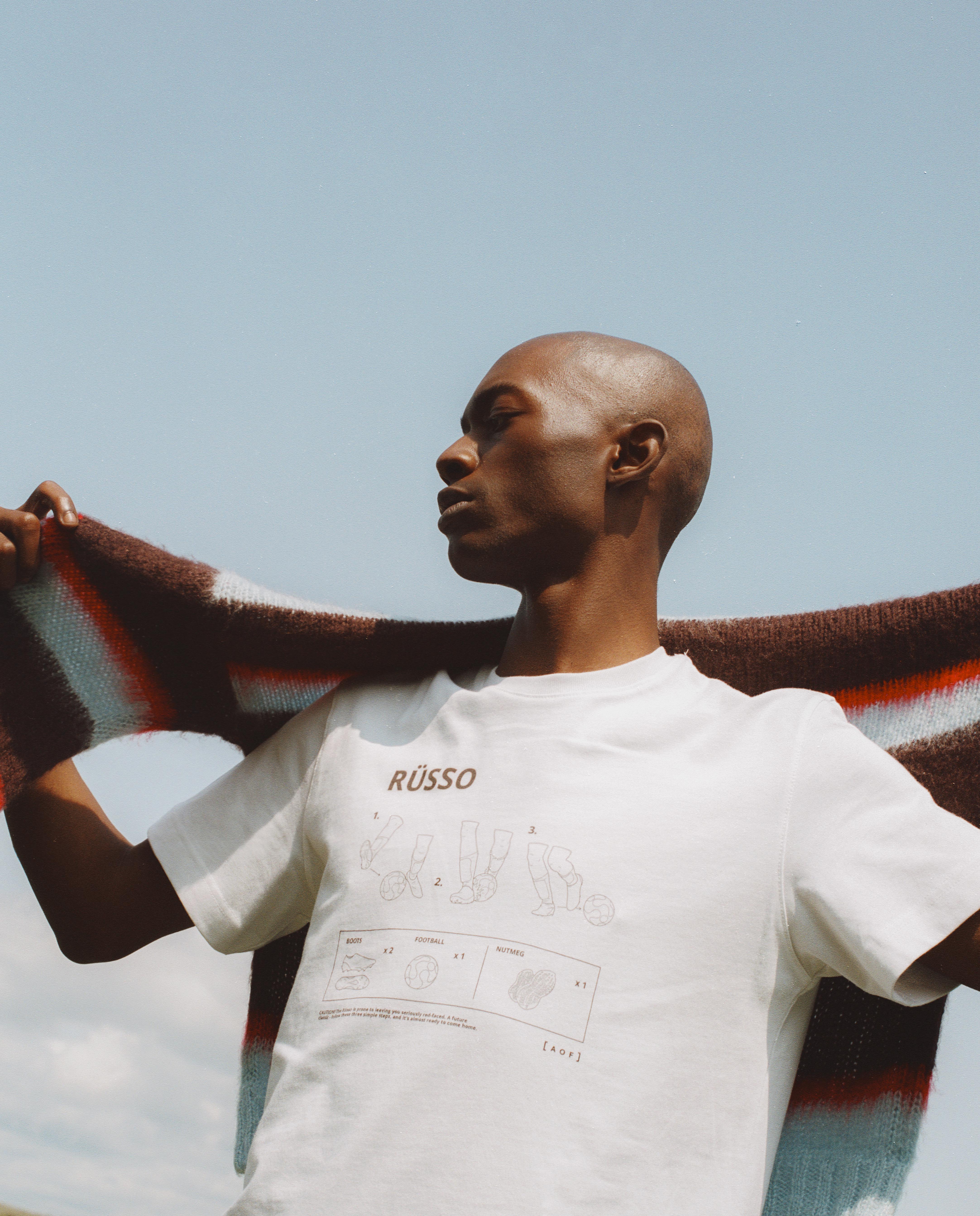 ART OF Rüsso Tee | White Graphic Women's Football T-shirt