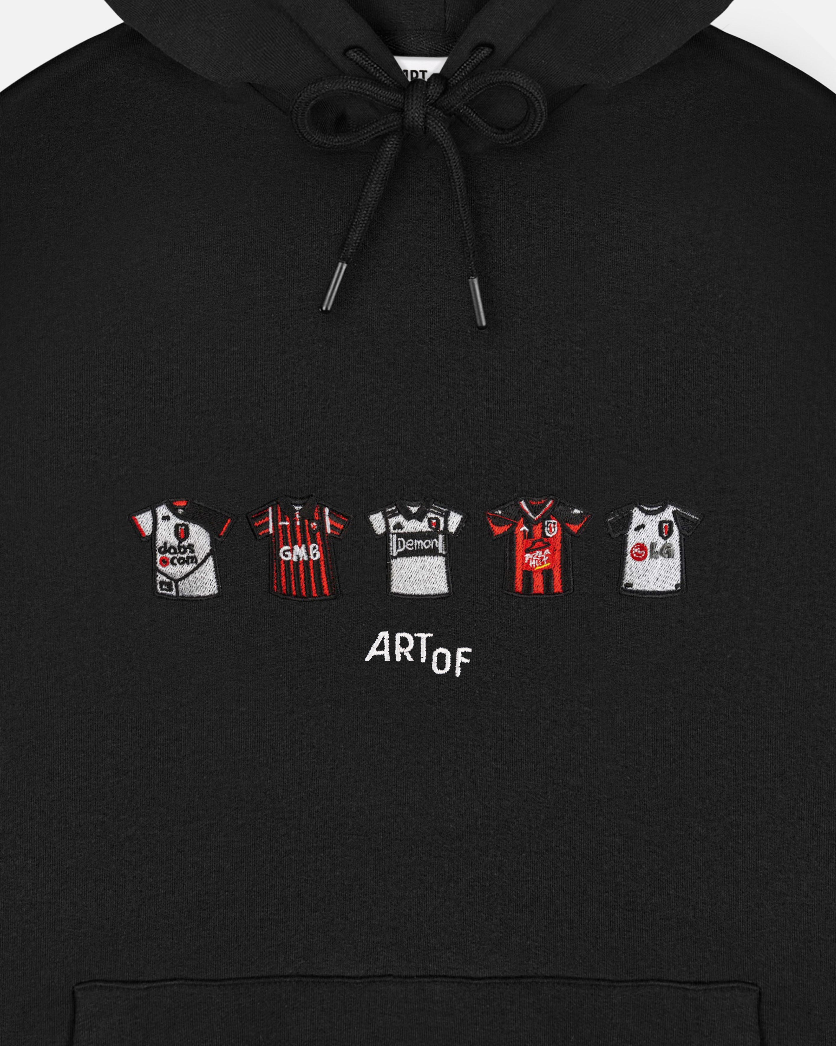 ART OF x Fulham Embroidered Classics Black Hoodie | FFC Football Sweat