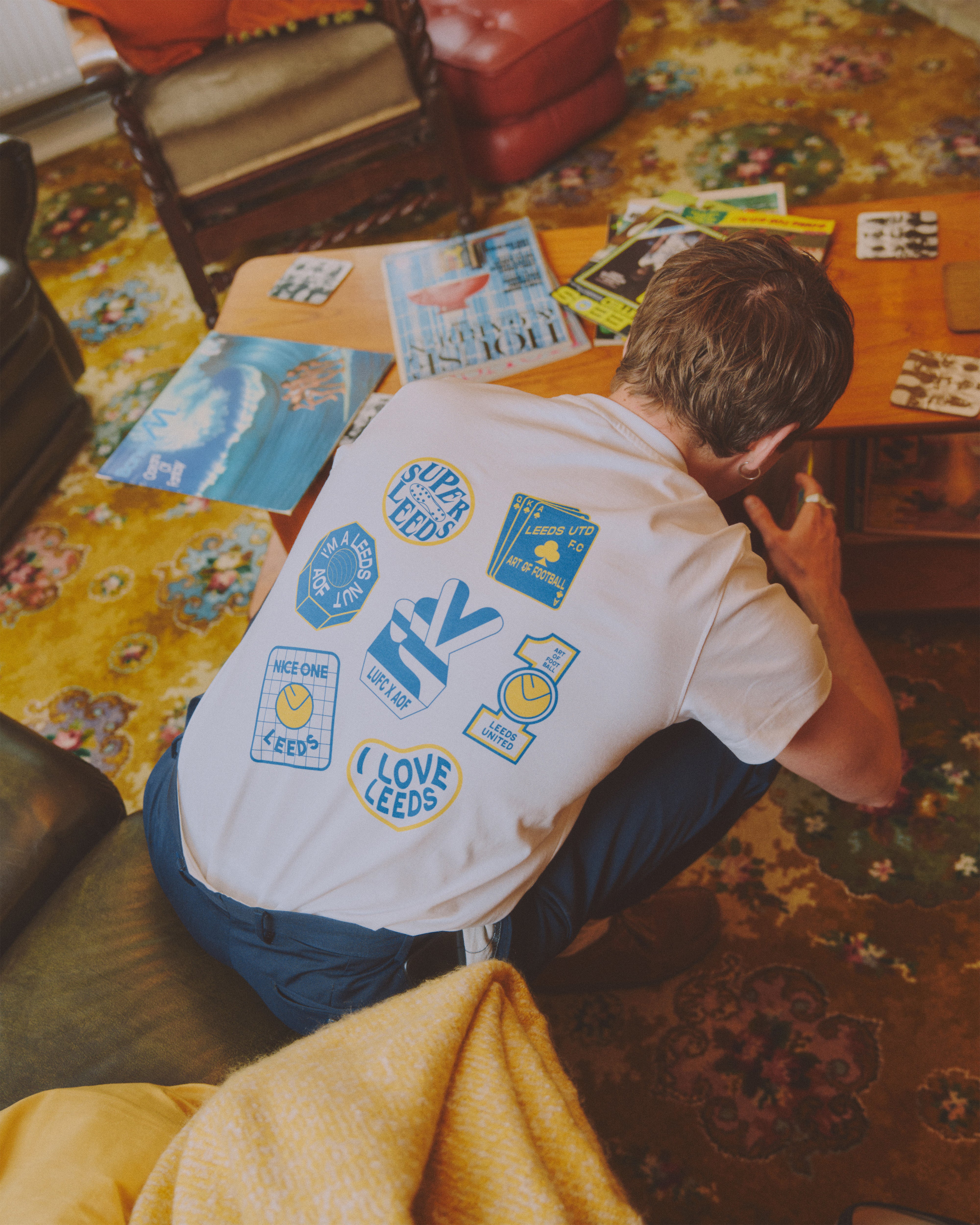 ART OF x Leeds United Patch Tee | LUFC White Graphic Football T-shirt