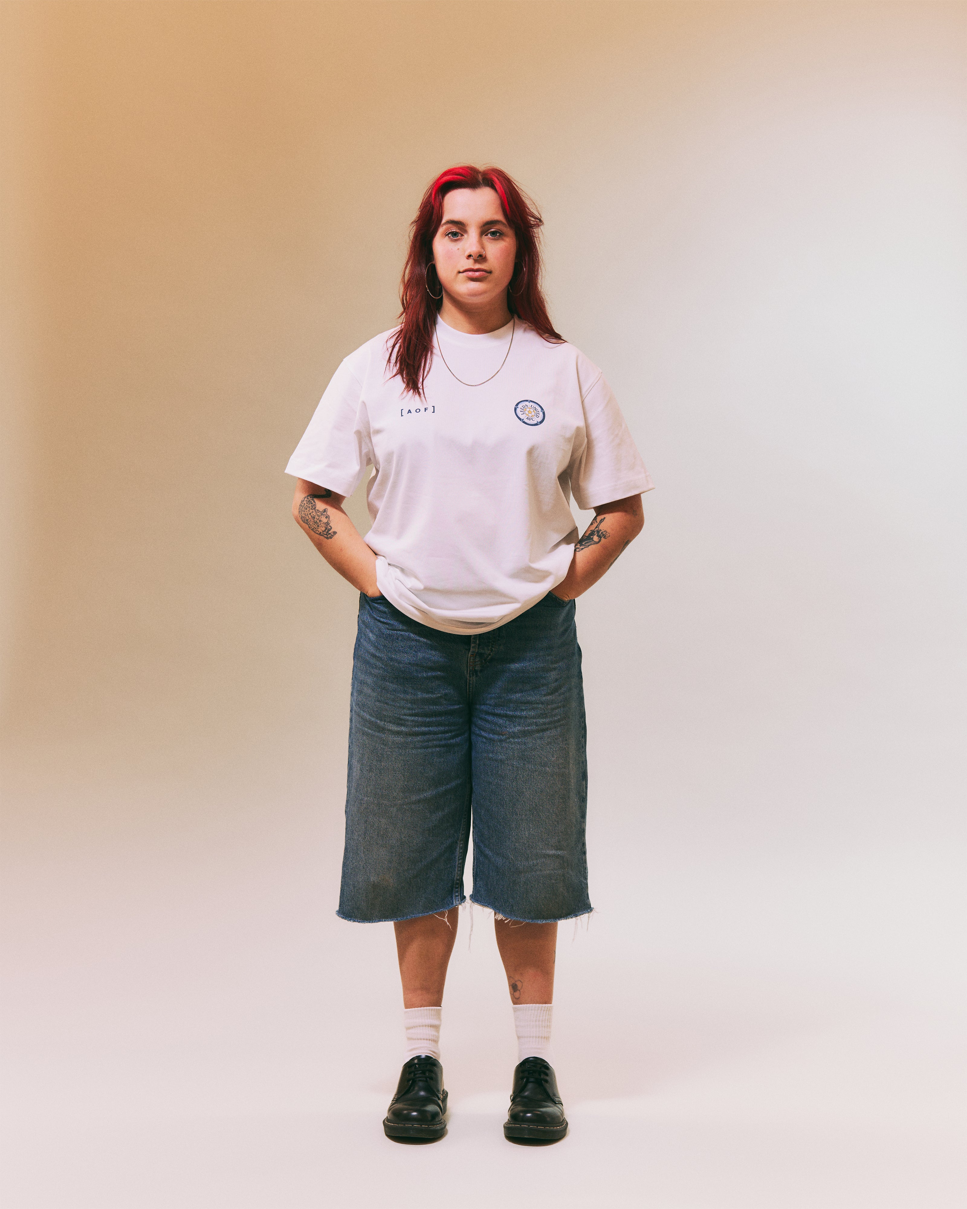 ART OF x Leeds 90s Crest Tee | LUFC White Graphic Football T-shirt