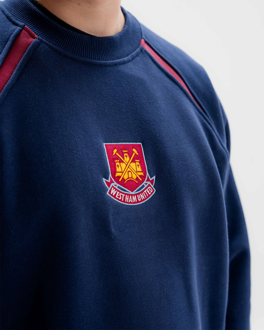 ART OF West Ham Navy Panelled Sweat | WHUFC Embroidered Football Merch