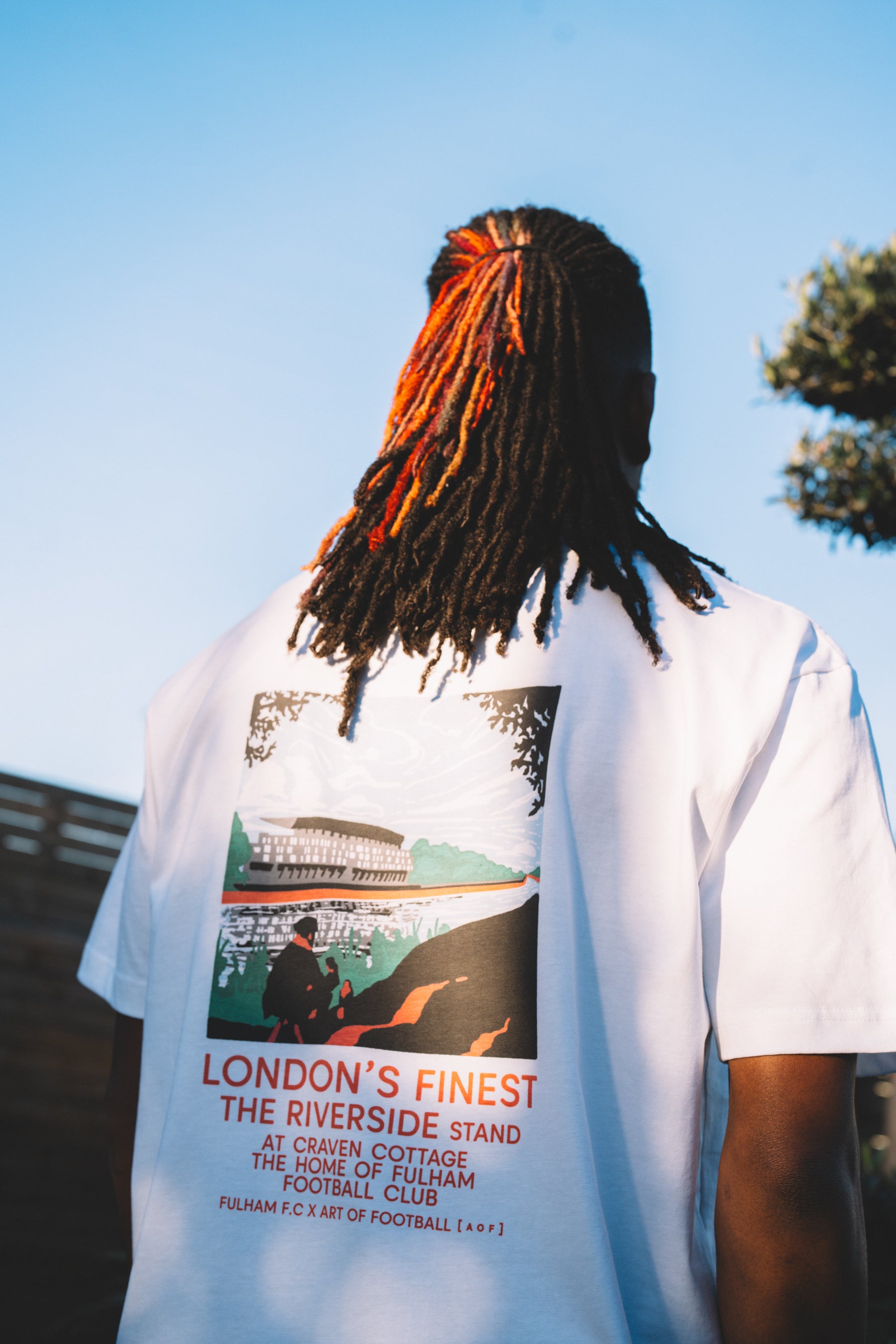 ART OF Fulham Riverside Stand Tee | FFC White Graphic Football T-shirt