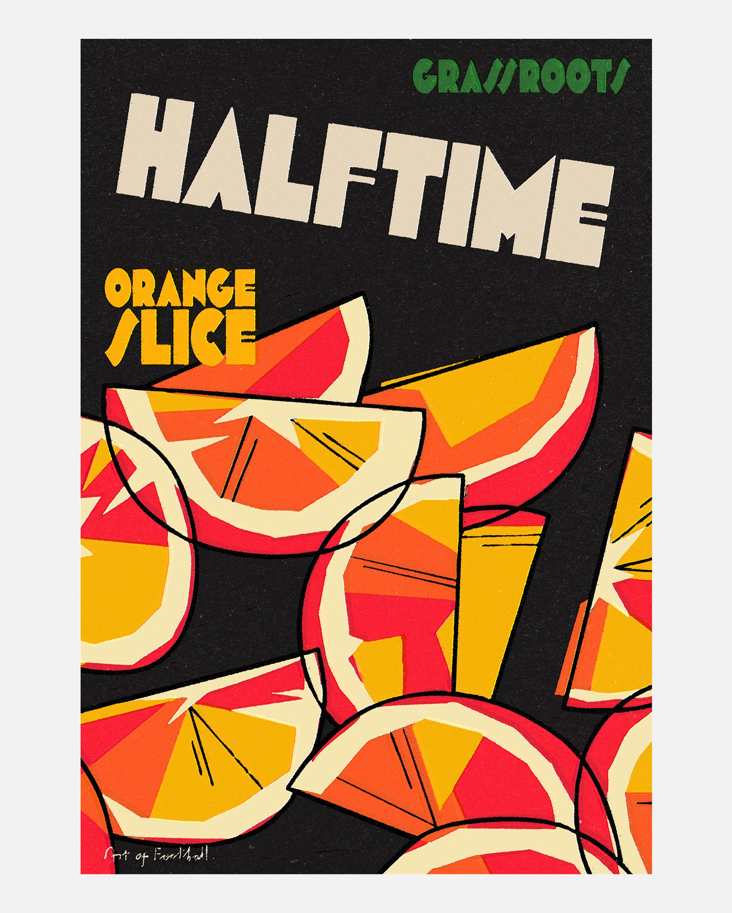 ART OF Halftime Slice Framed Grassroots Football Print | Wall Art