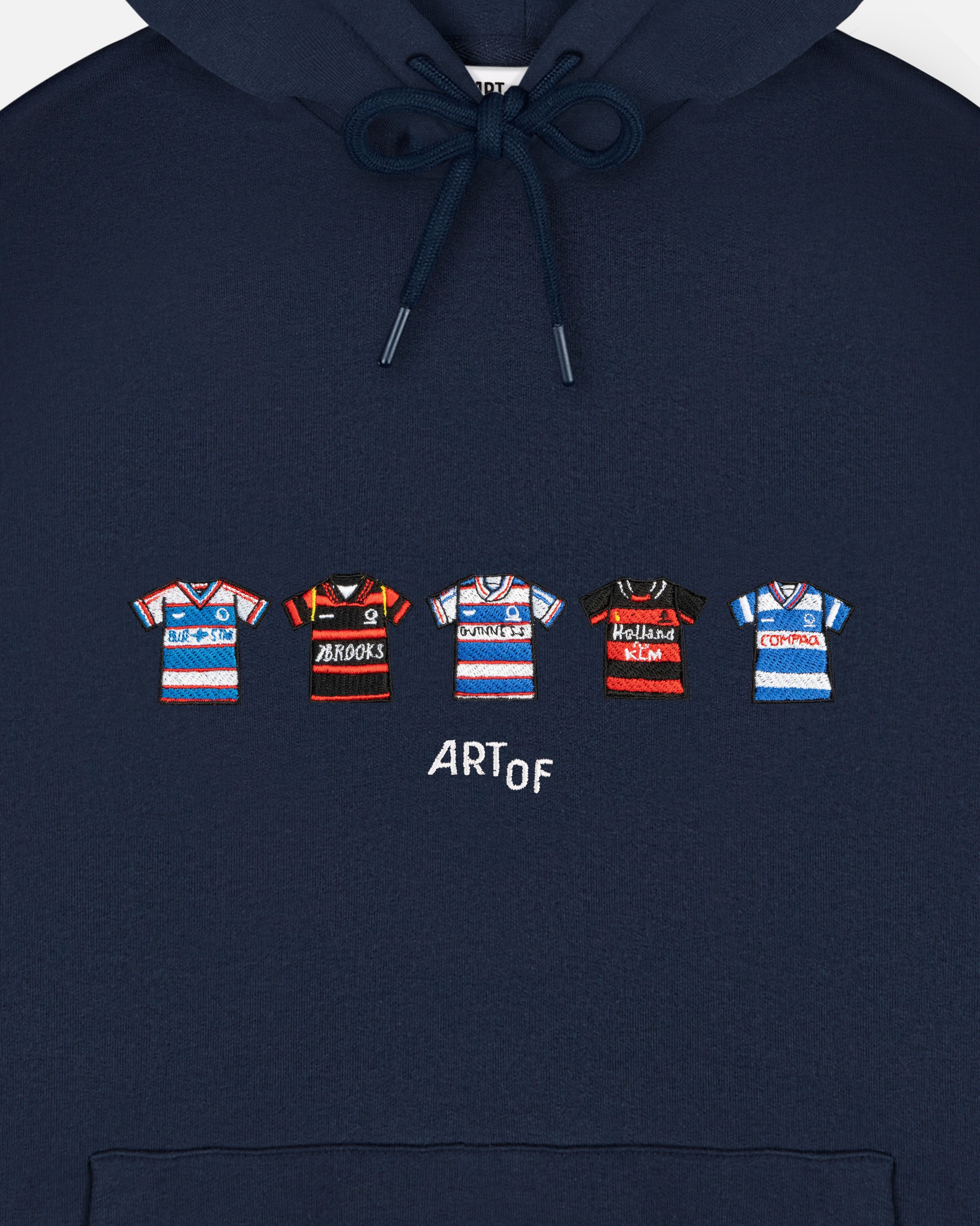ART OF x QPR Embroidered Classics Navy Hoodie | Football Sweat
