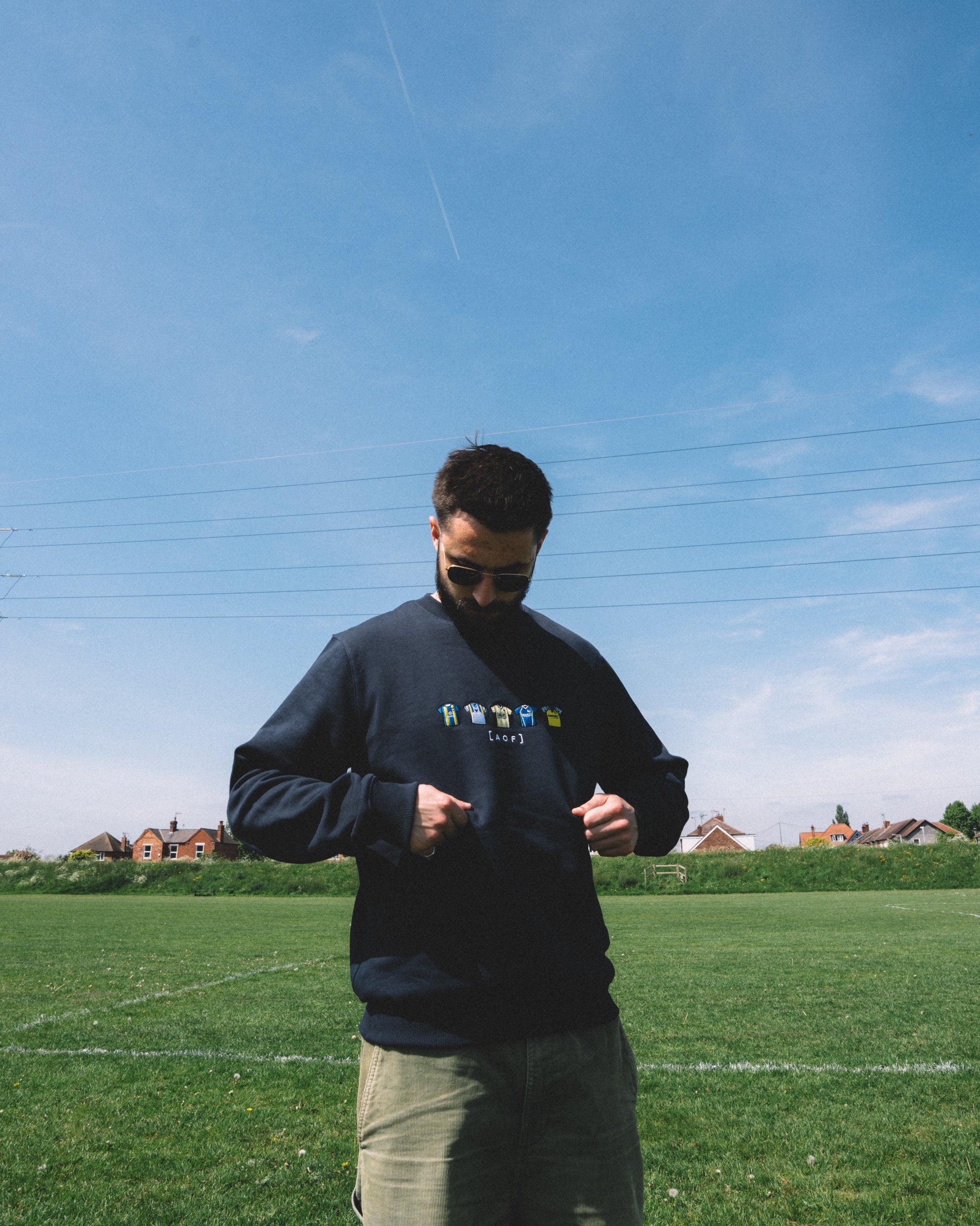 AOF Oxford United Embroidered Classics | Navy Sweat | Art of Football
