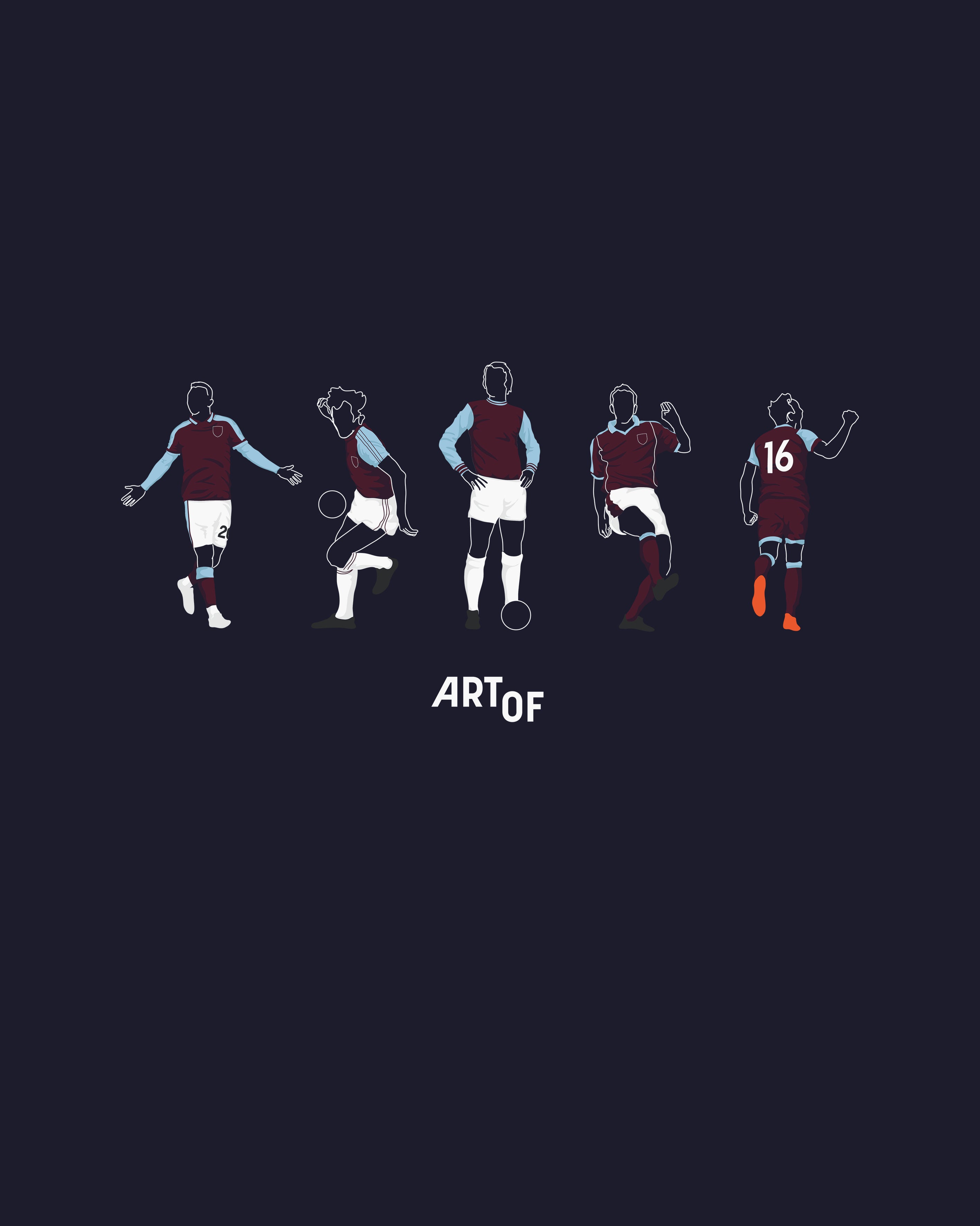 ART OF x West Ham Icons Tee | AOF WHUFC Navy Graphic Football T-shirt