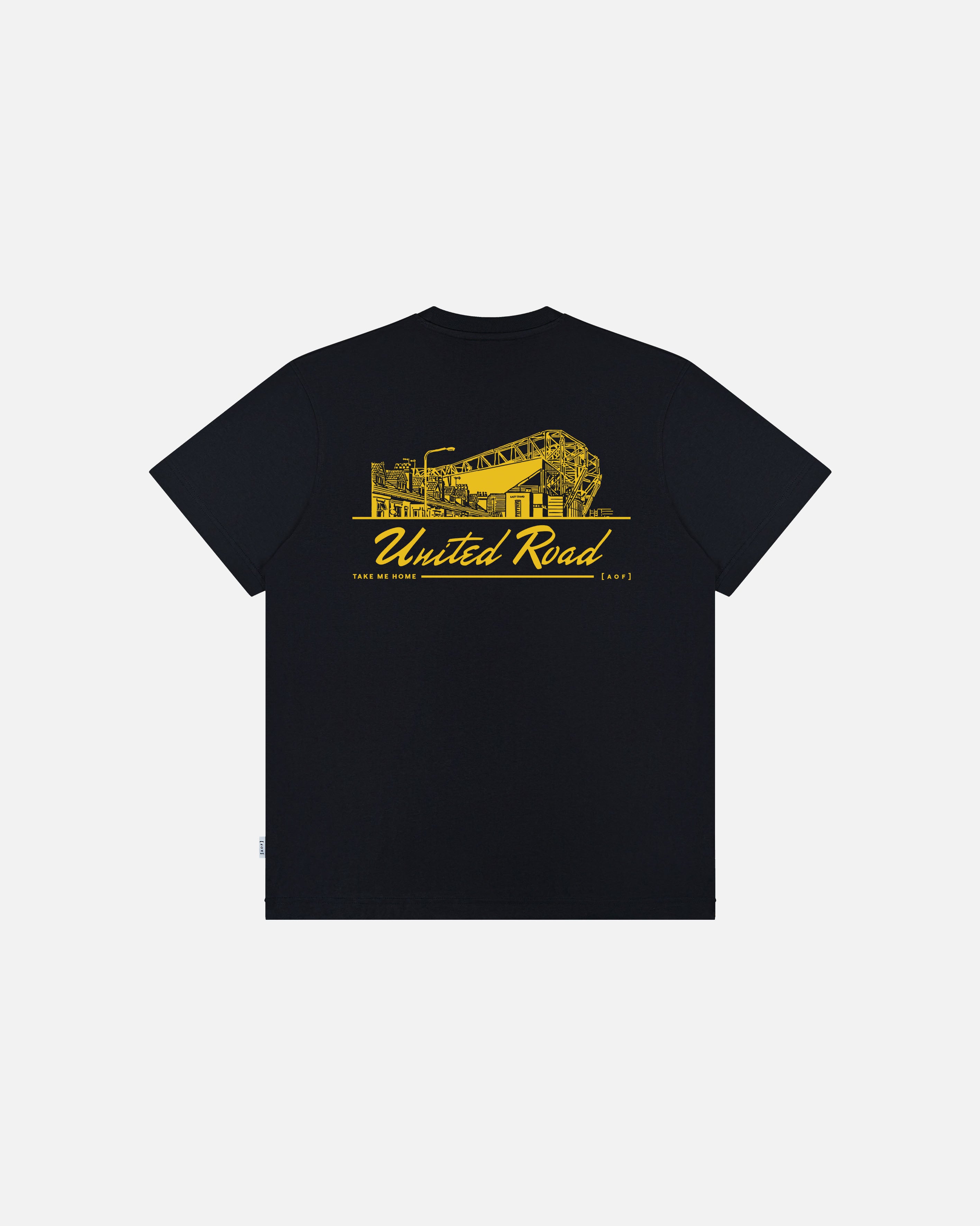ART OF United Road Tee | MUFC Black Graphic Football T-shirt