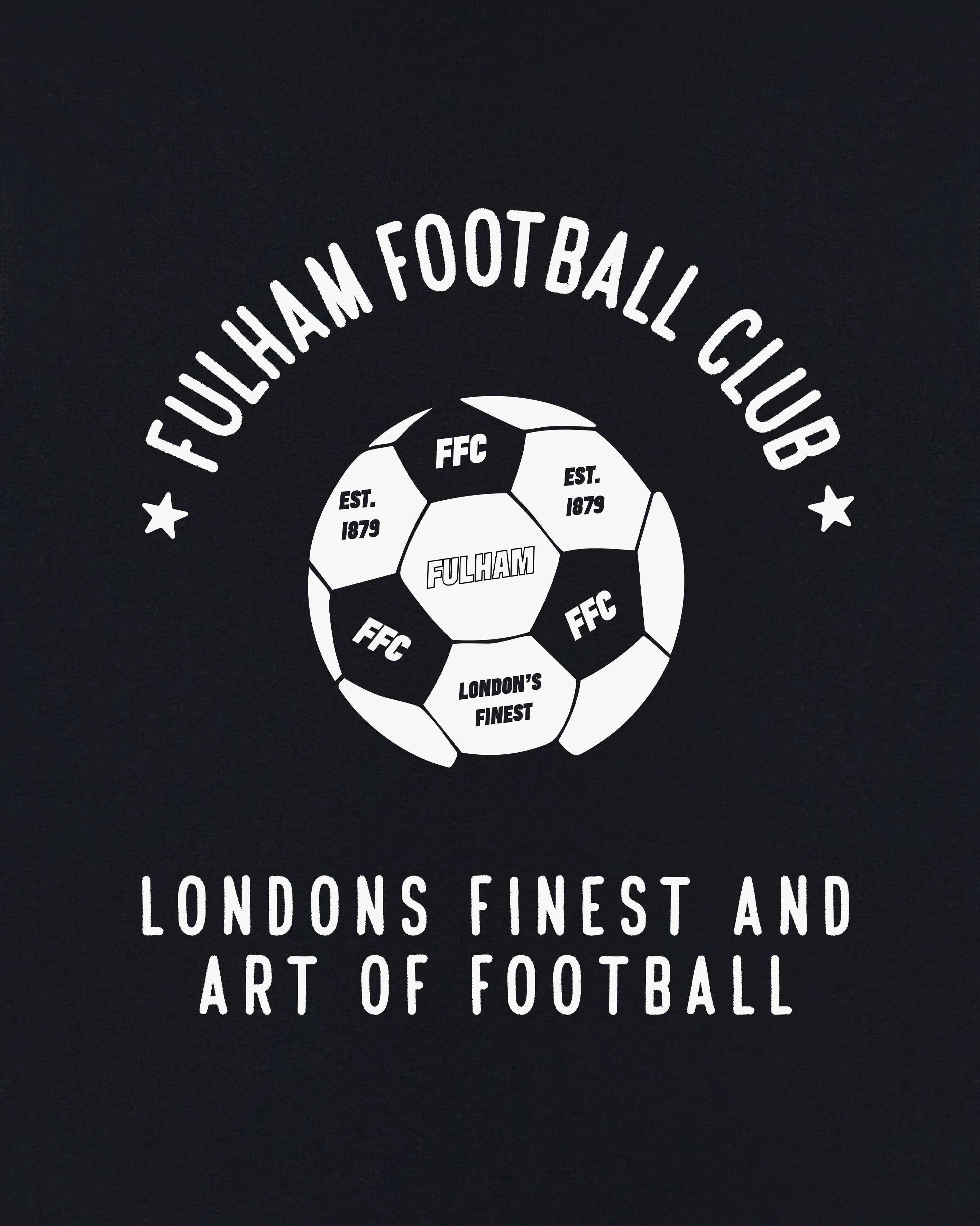 ART OF Fulham London's Finest Tee | FFC Black Graphic Football T-shirt