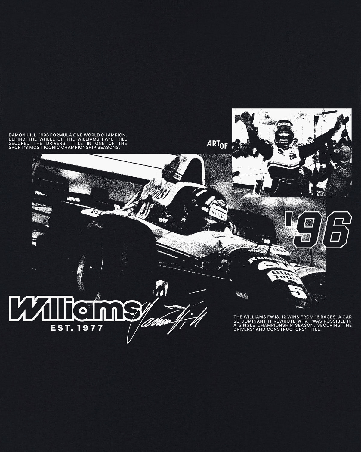 ART OF x Atlassian Williams | Damon Hill Drivers Tee | Racing T-shirt
