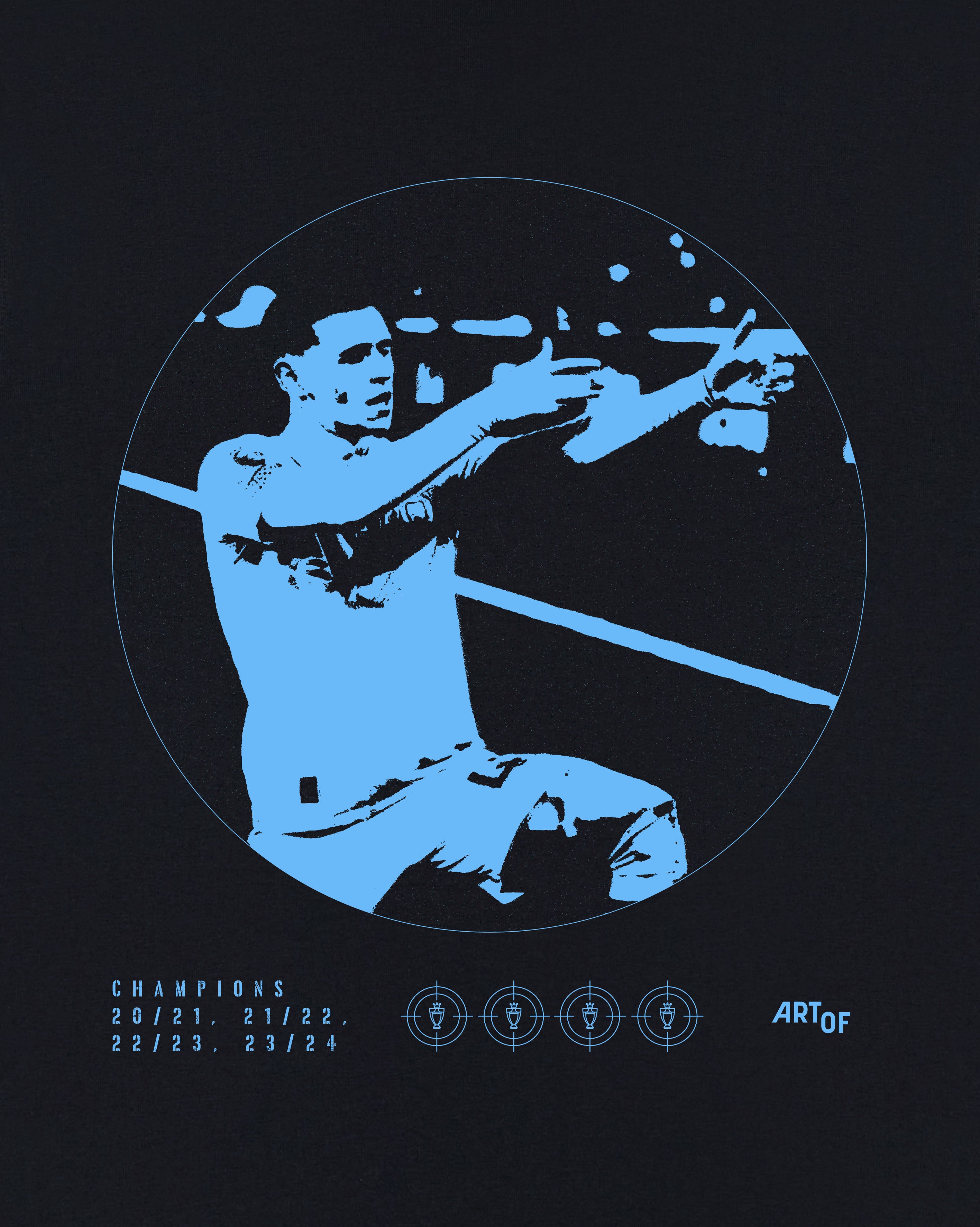 ART OF MCFC FOUR Tee | City Black Graphic Football T-shirt