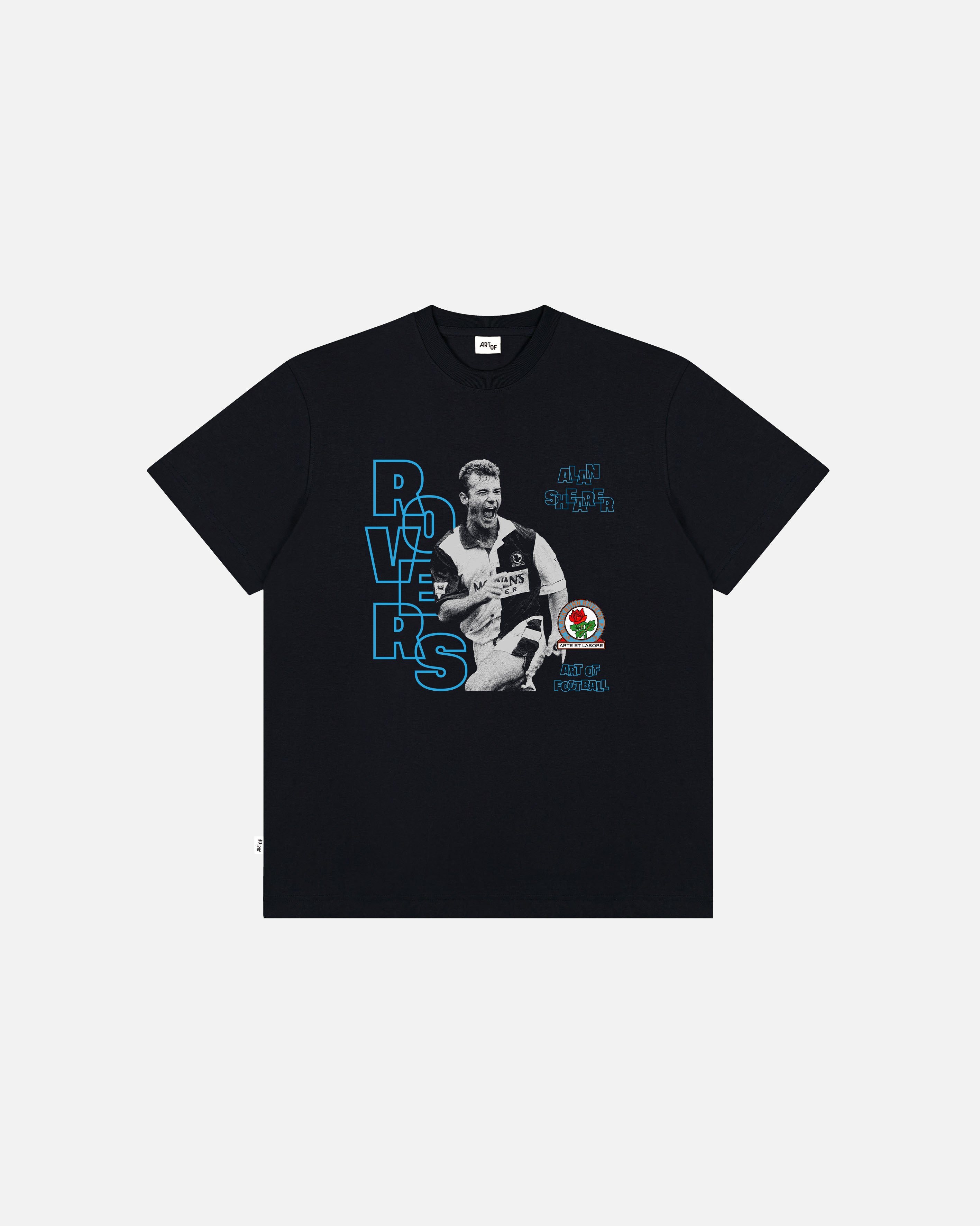ART OF Blackburn Rovers Shearer | BRFC Black Graphic Football T-shirt