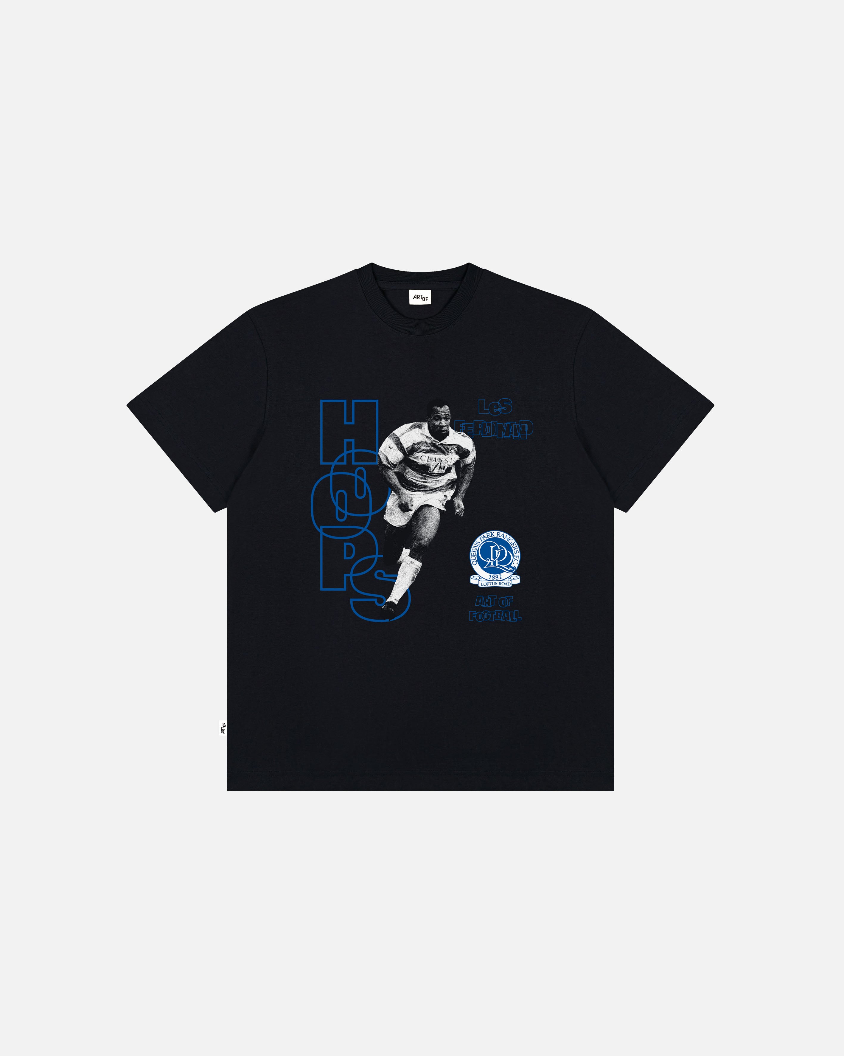 ART OF x QPR Ferdinand Tee | Black Graphic Football Player T-shirt