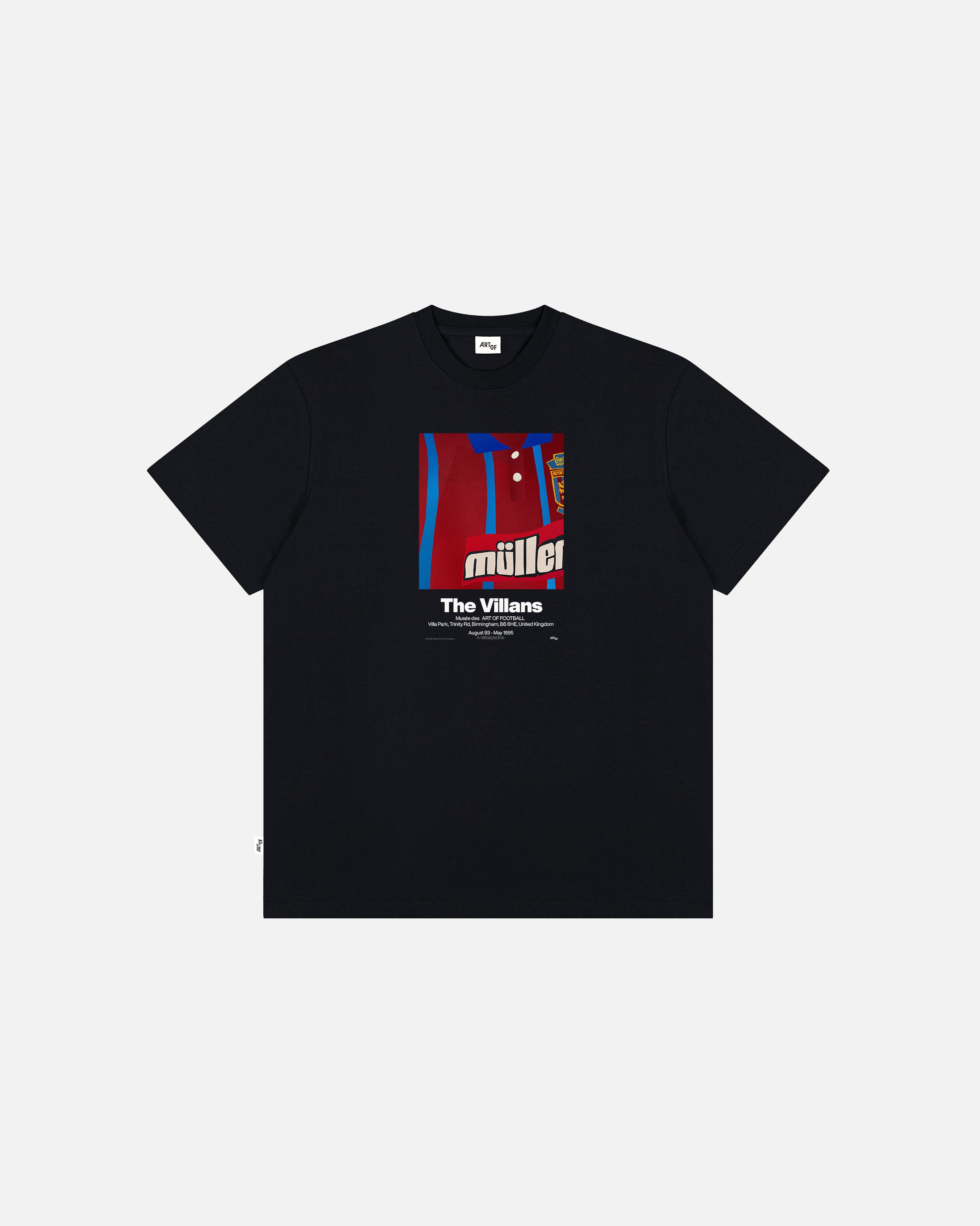 ART OF The Villans 93-95 Tee | AVFC Black Graphic Football T-shirt