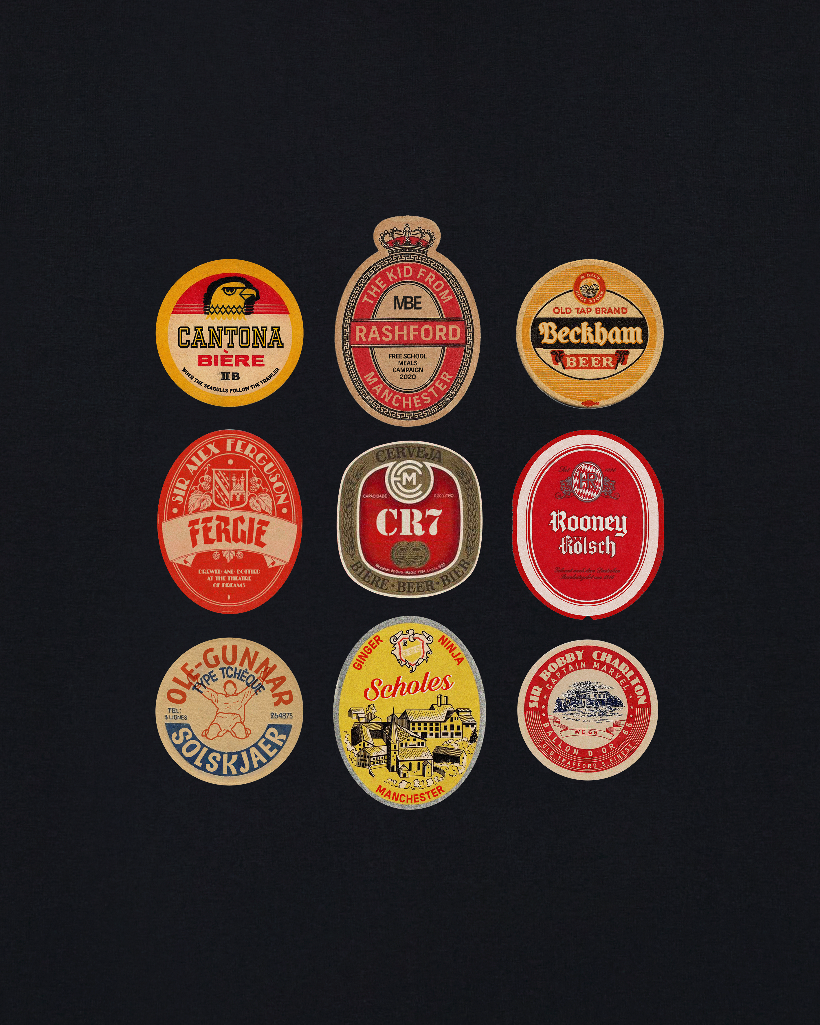 ART OF Brewed At United's Theatre | MUFC Black Football T-shirt