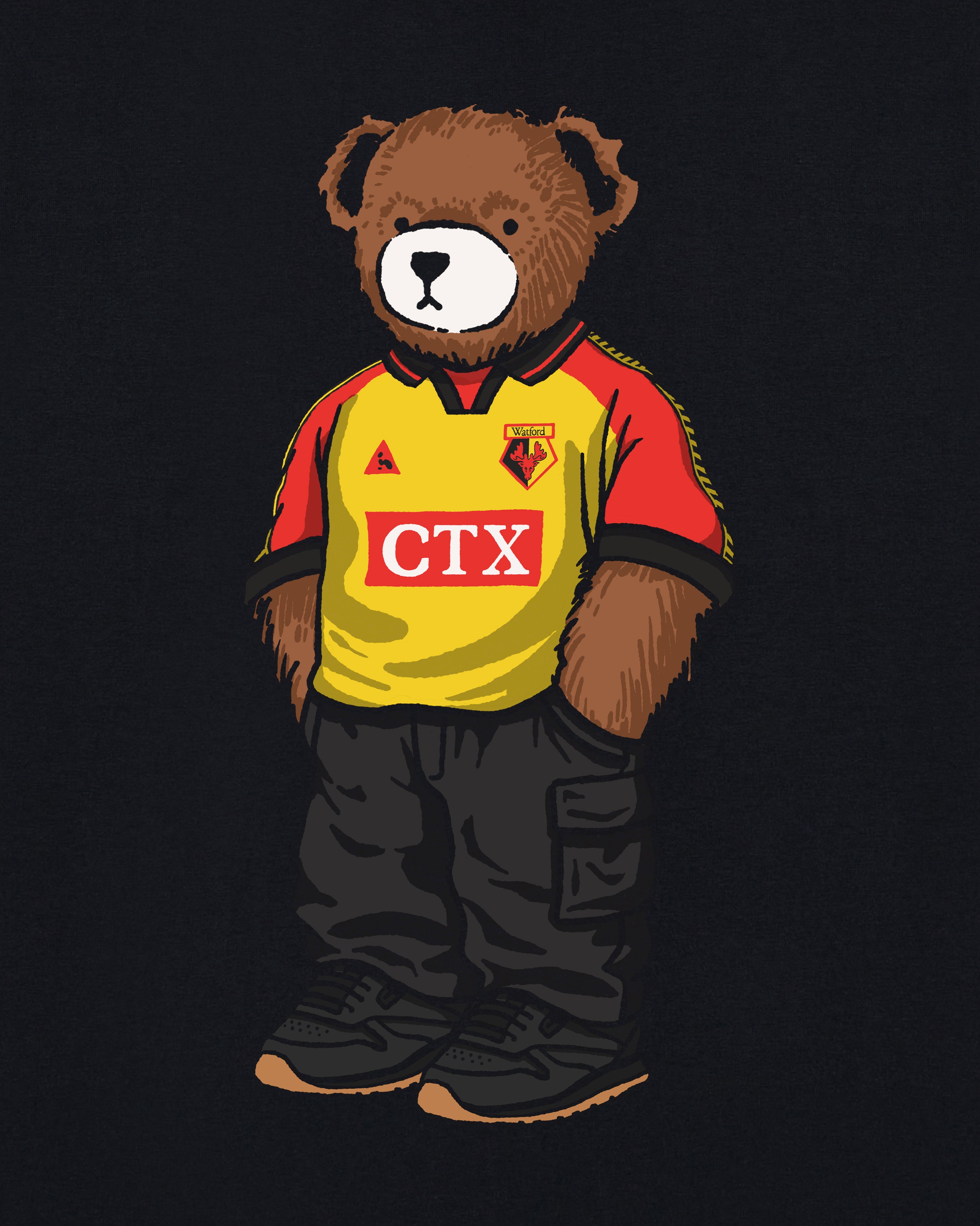 ART OF x Watford Home Pickles Tee | WFC Black Graphic Football T-shirt