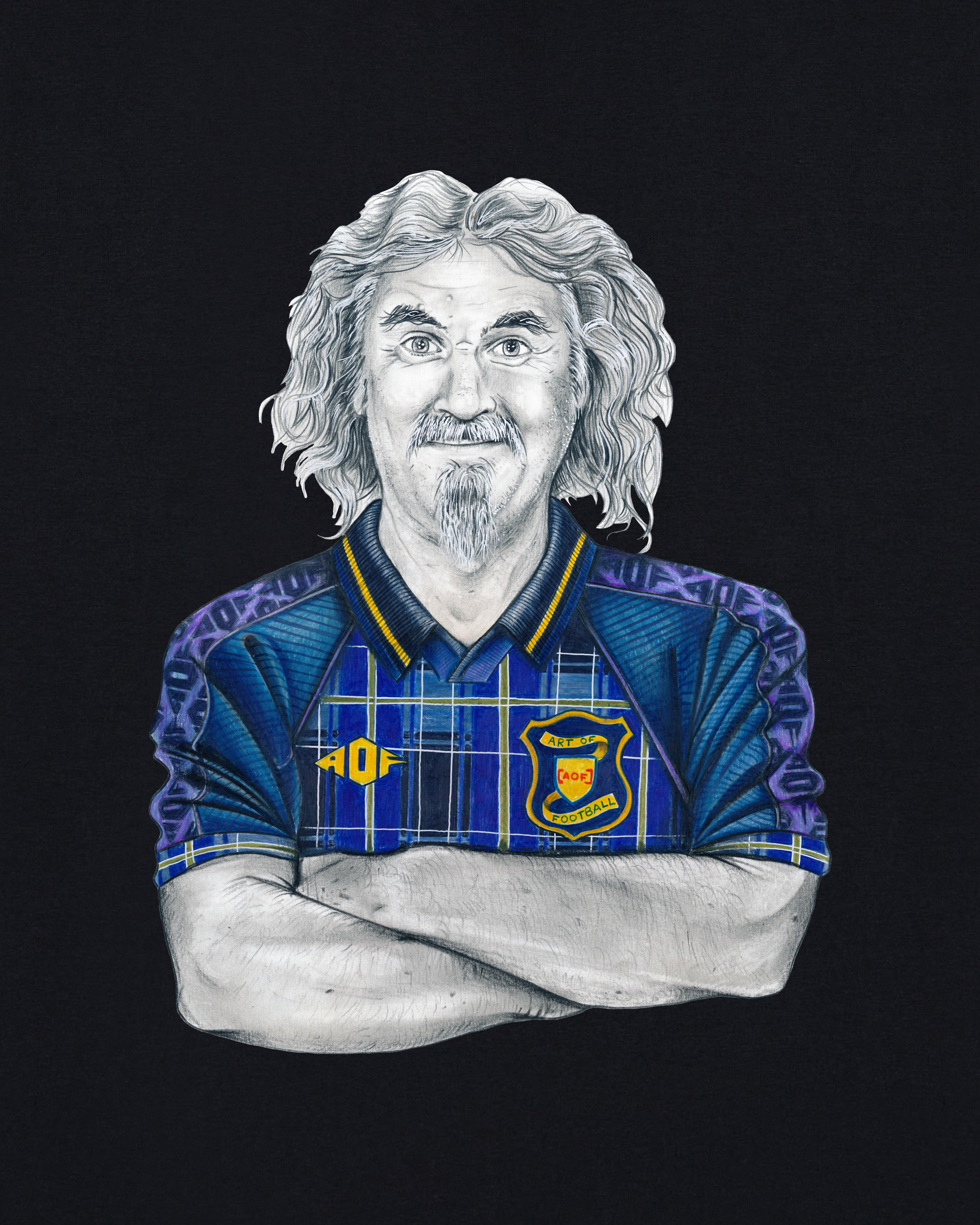 ART OF Tartan Billy Tee | Scotland Black Graphic Football T-shirt