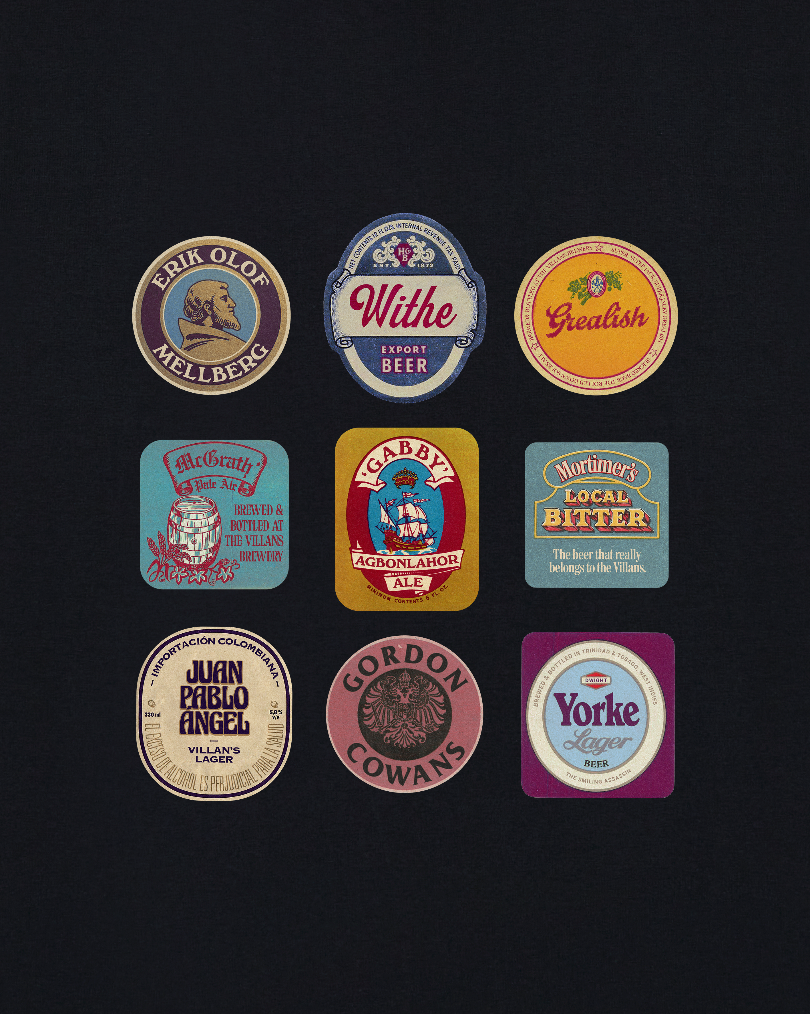 ART OF The Villans Brewery Tee | AVFC Black Graphic Football T-shirt