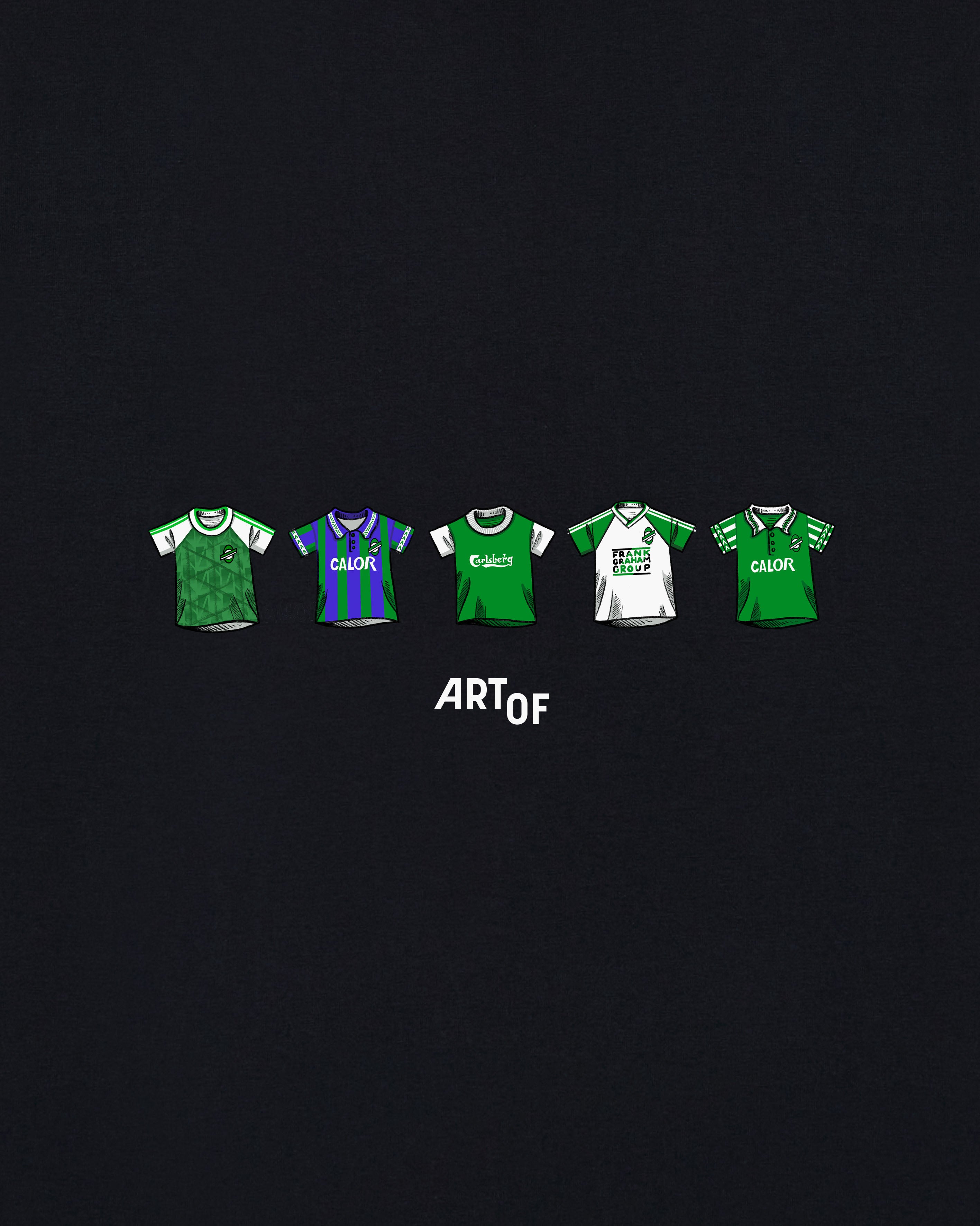 ART OF x Hibernian Classics Tee | Hibs Black Graphic Football T-shirt