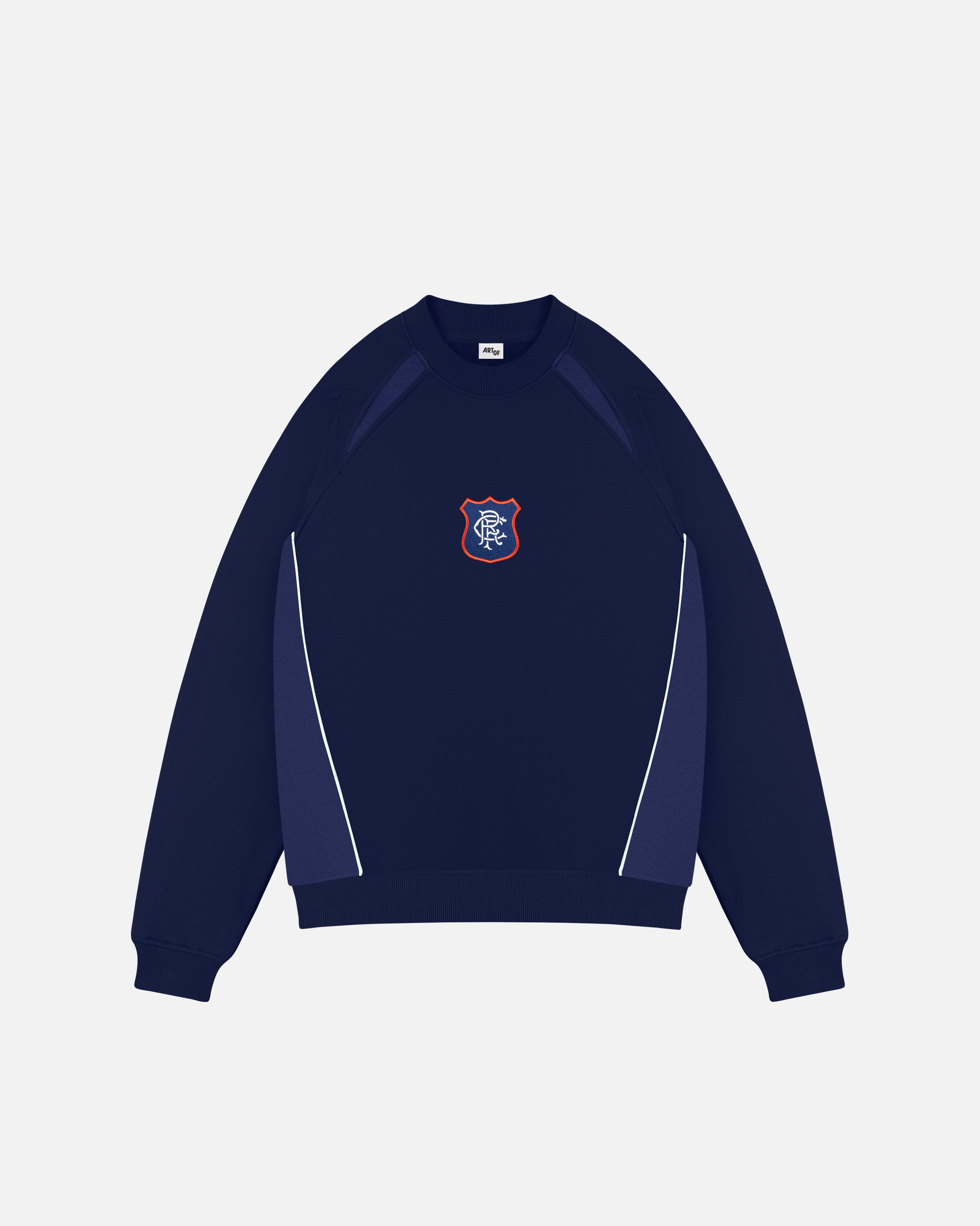 ART OF x Rangers Black Panelled Sweat | RFC Embroidered Football Merch