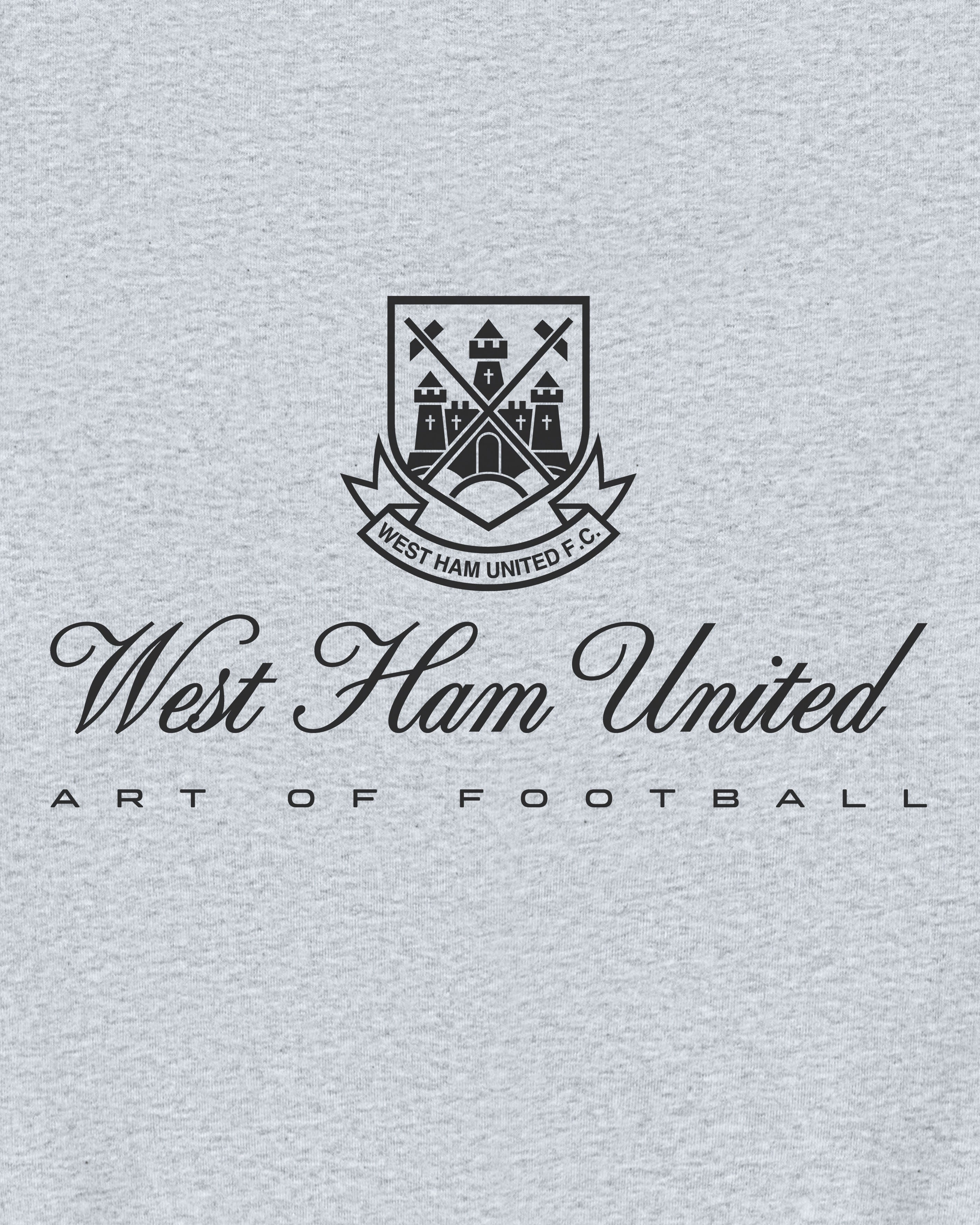 ART OF x West Ham Heritage Hoodie | WHUFC Grey Printed Football Sweat