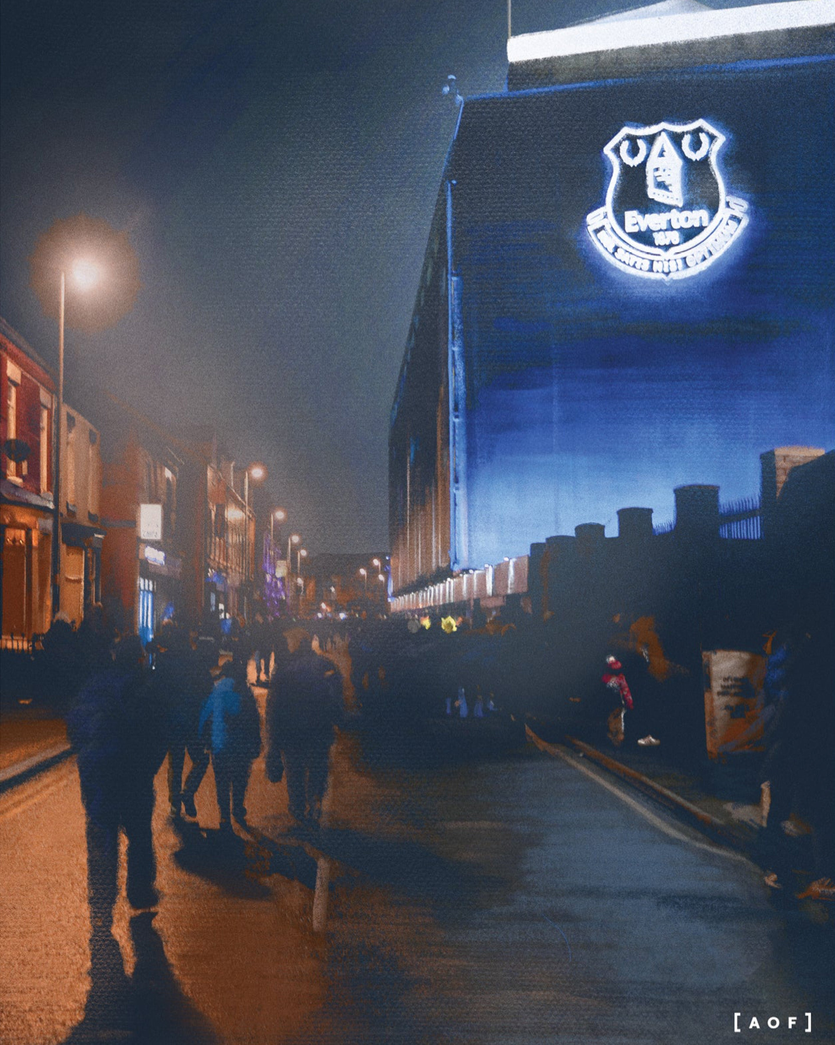 ART OF x Everton Goodison by Night Framed Print | EFC Football Art