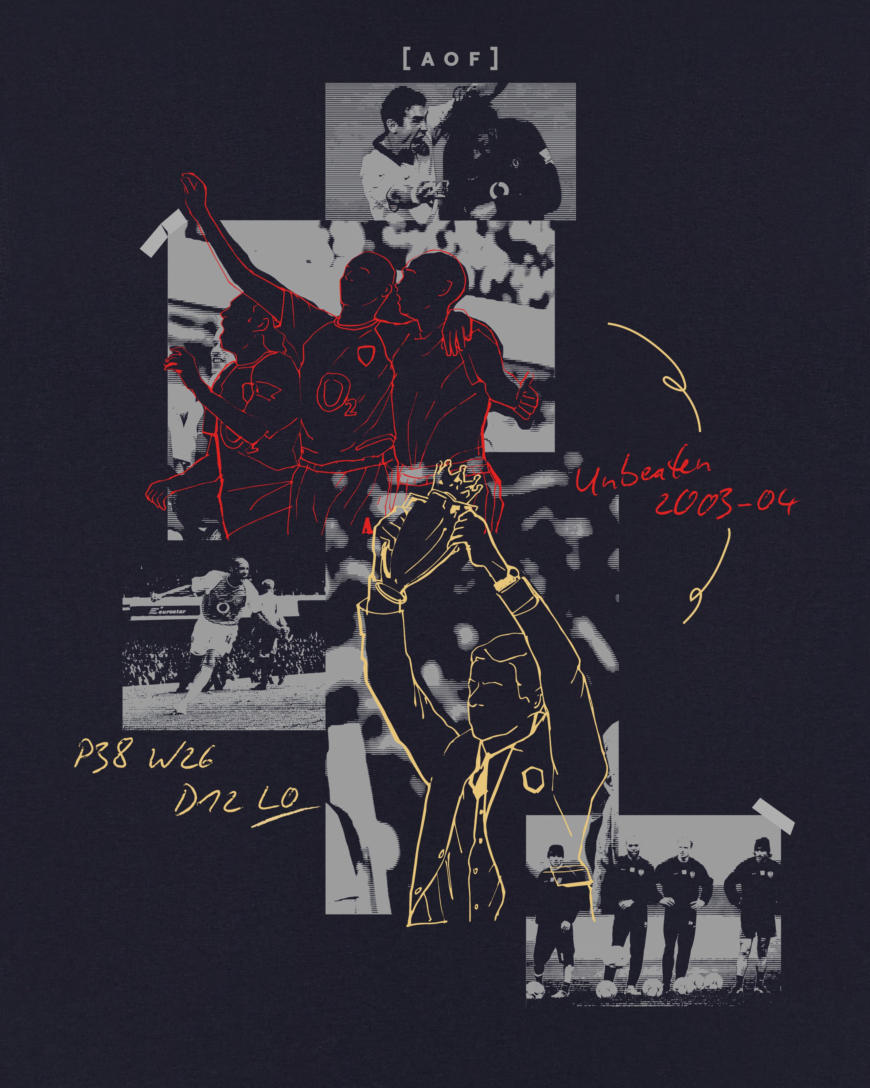 ART OF 03/04 Moodboard Tee | AFC Navy Graphic Football T-shirt