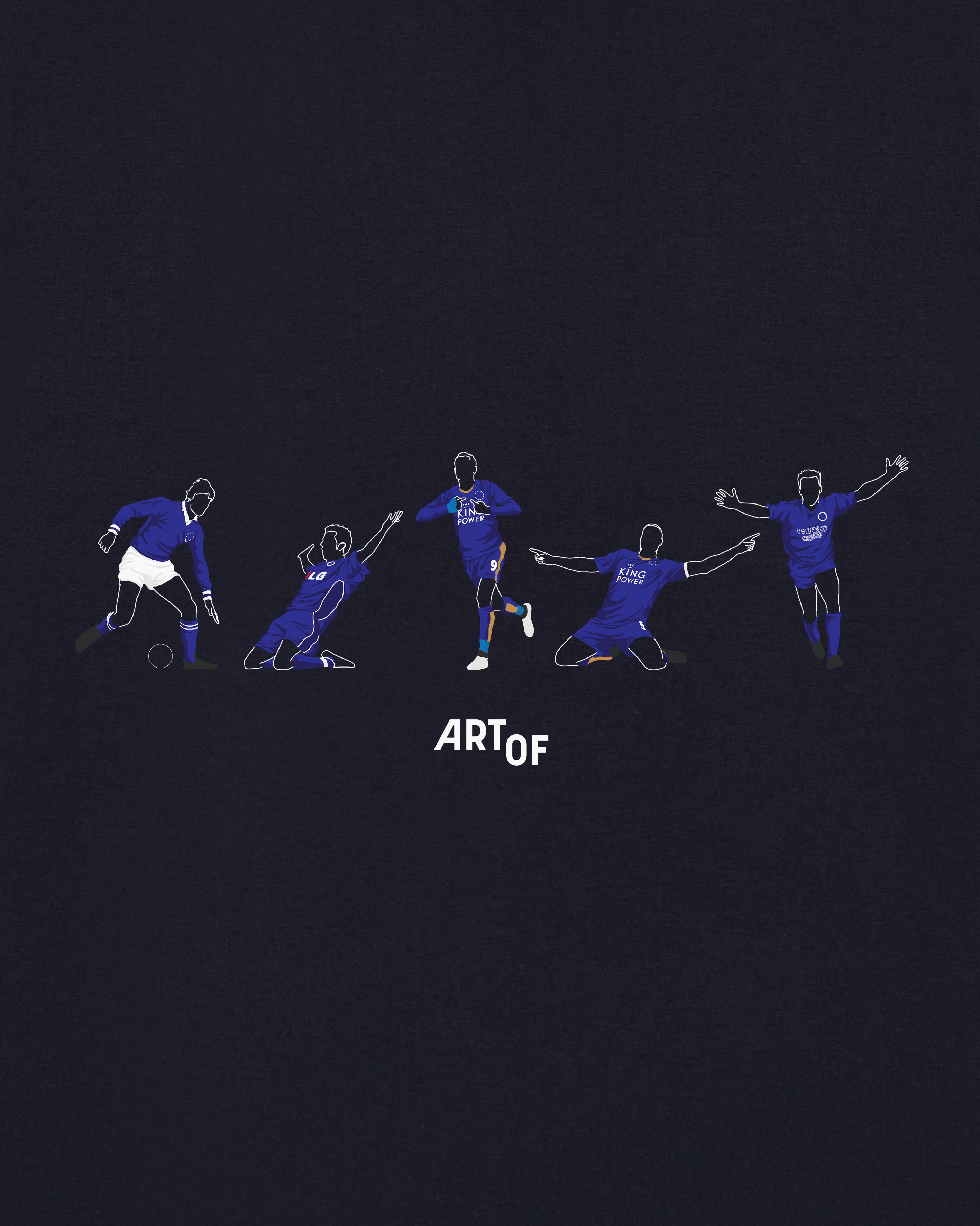 ART OF x Leicester City Icons Tee | LCFC Navy Graphic Football T-shirt