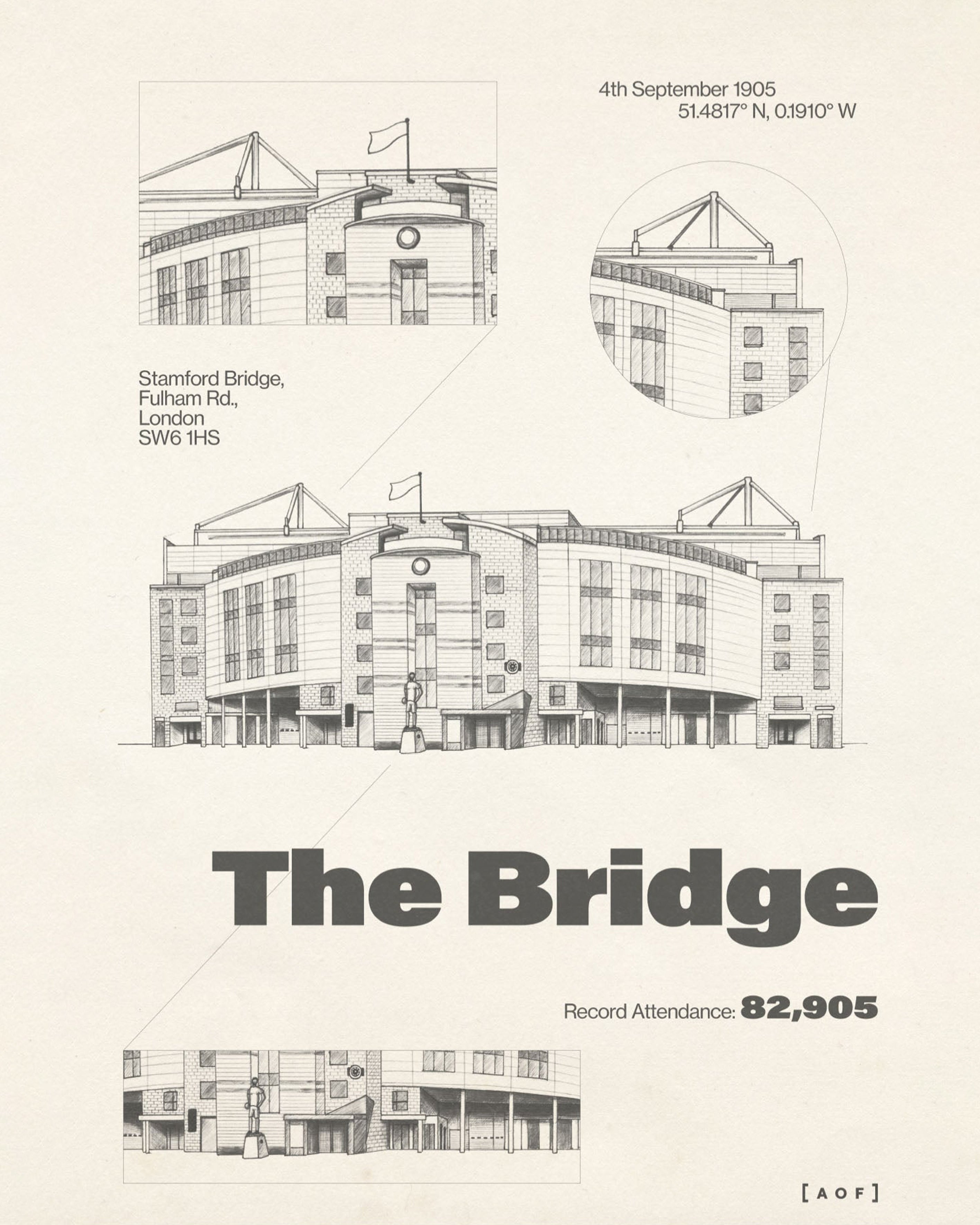 ART OF The Bridge Blueprint Framed Print | CFC Football Wall Art