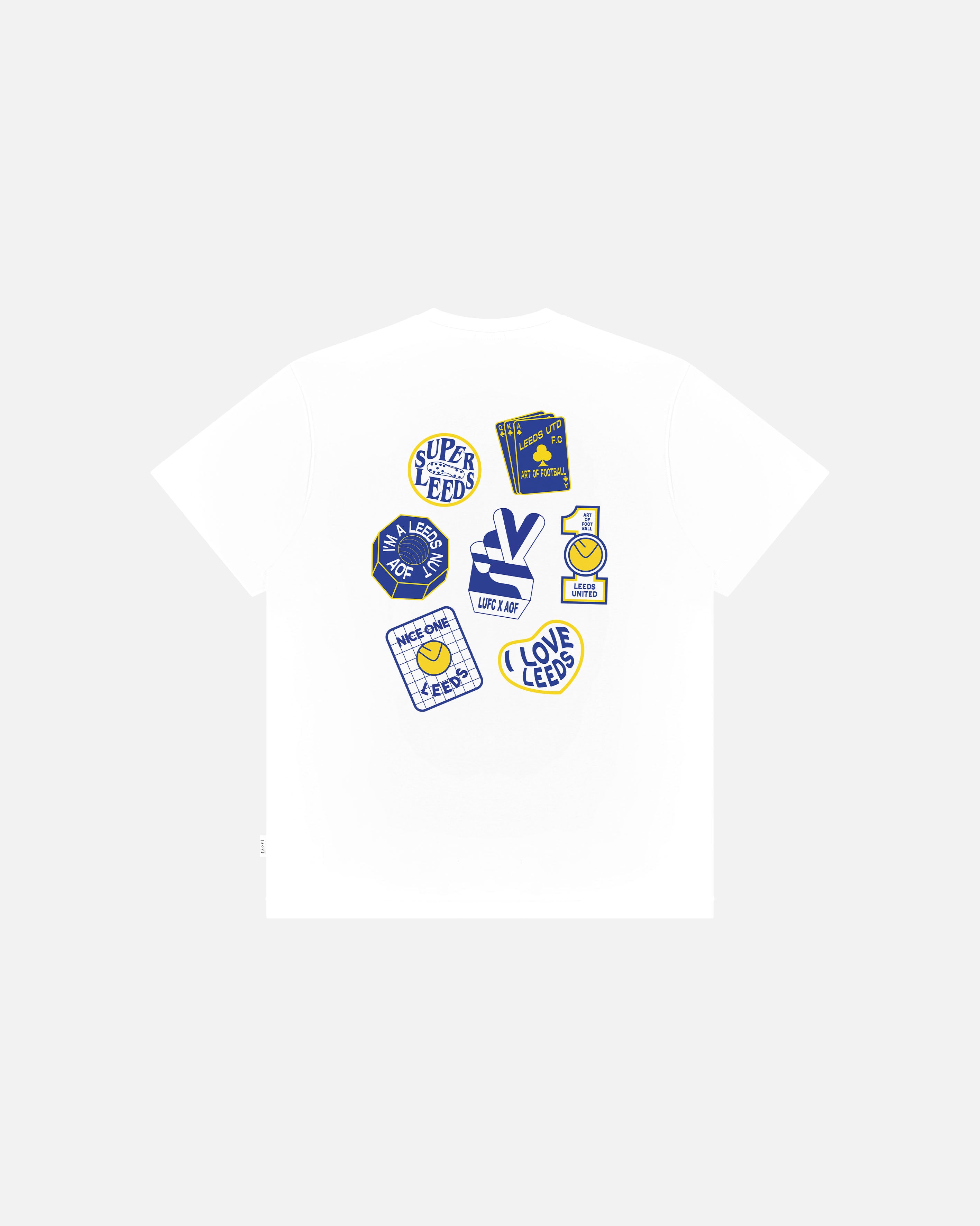 ART OF x Leeds United Patch Tee | LUFC White Graphic Football T-shirt