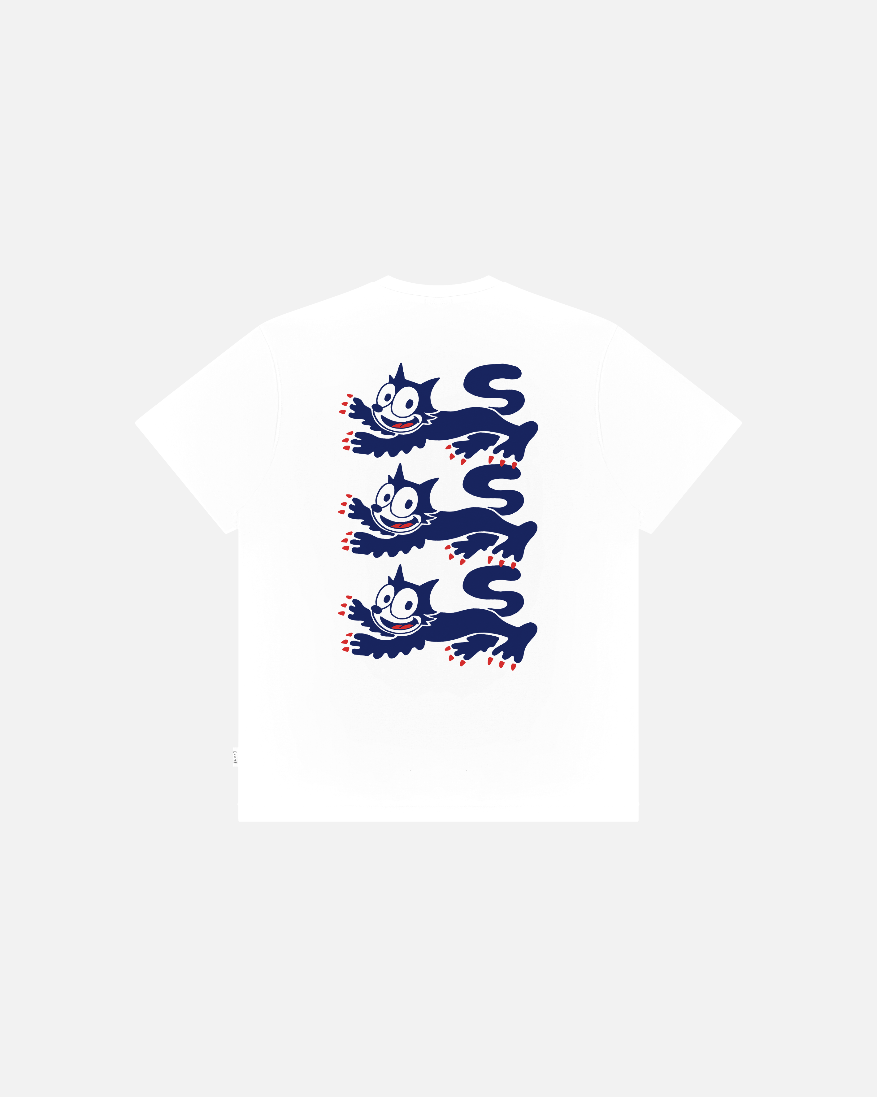 ART OF Three Big Cats Tee | England White Graphic Football T-shirt