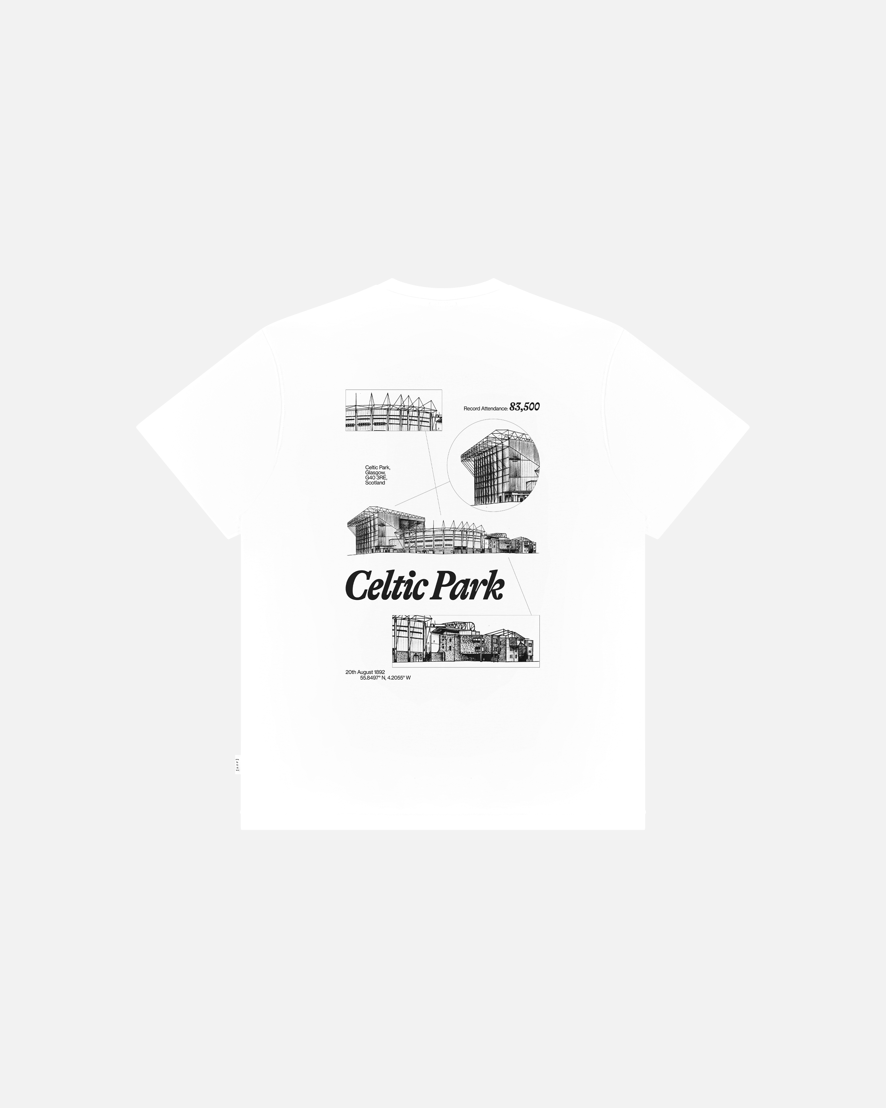 ART OF Celtic Park Blueprint Tee | White Graphic Football T-shirt