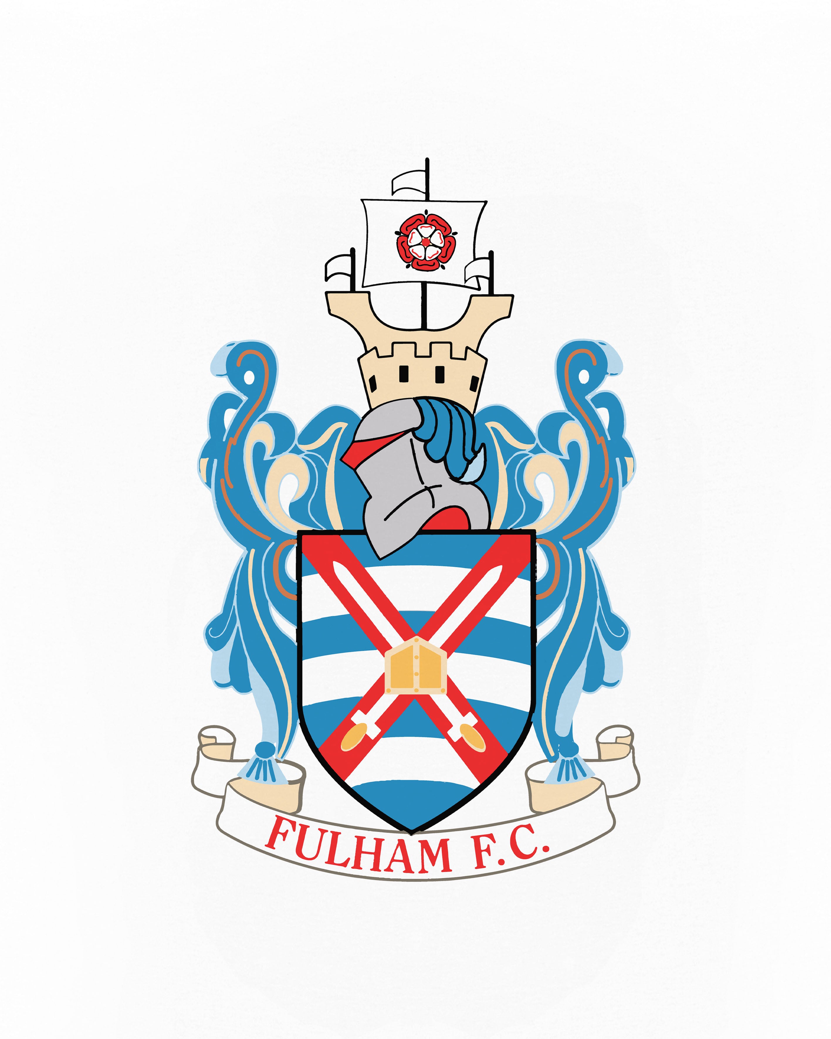 ART OF x Fulham 90s Crest Tee | FFC White Graphic Football T-shirt
