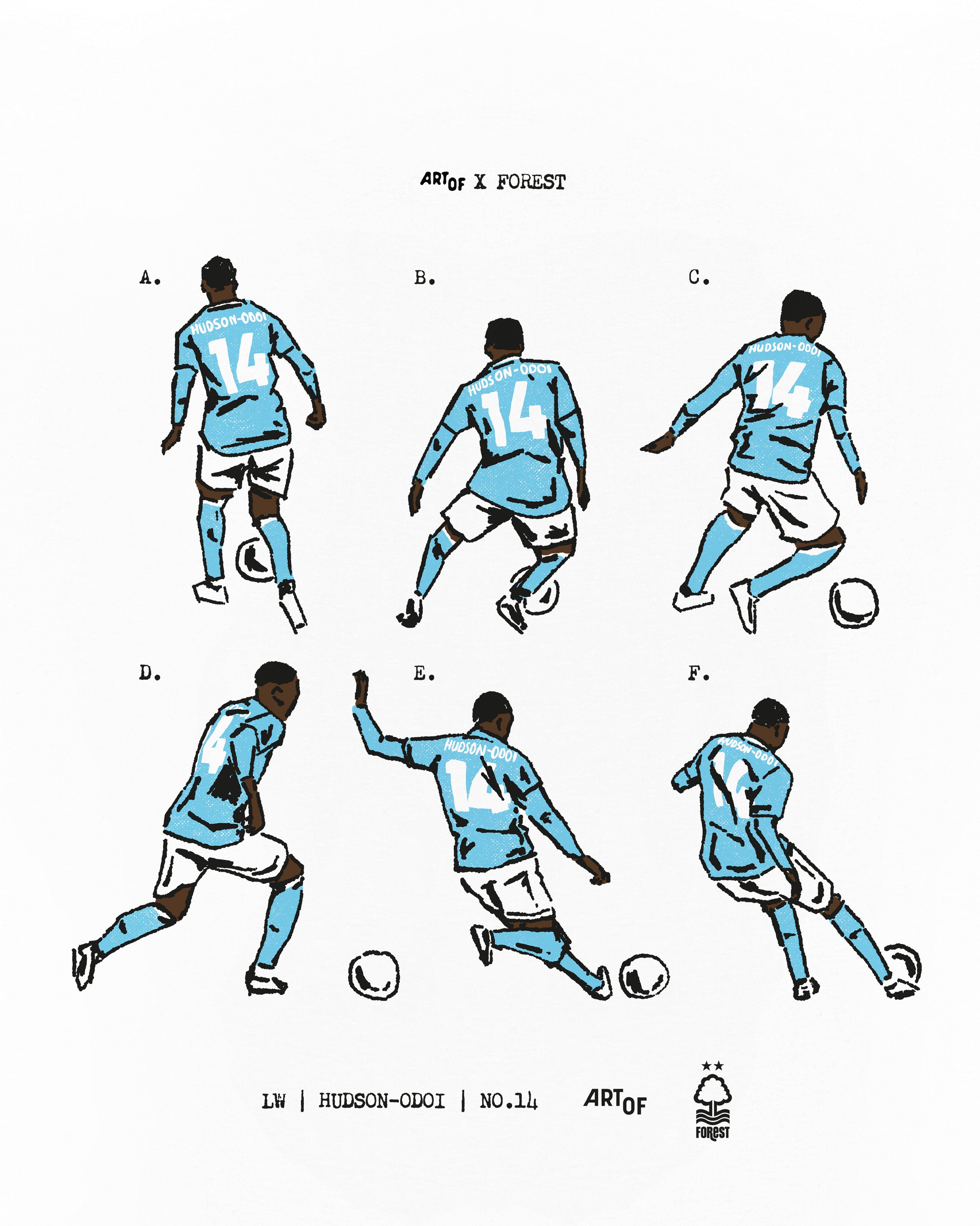 ART OF x Forest Trademark CHO Tee - Blue | NFFC White Football T-shirt