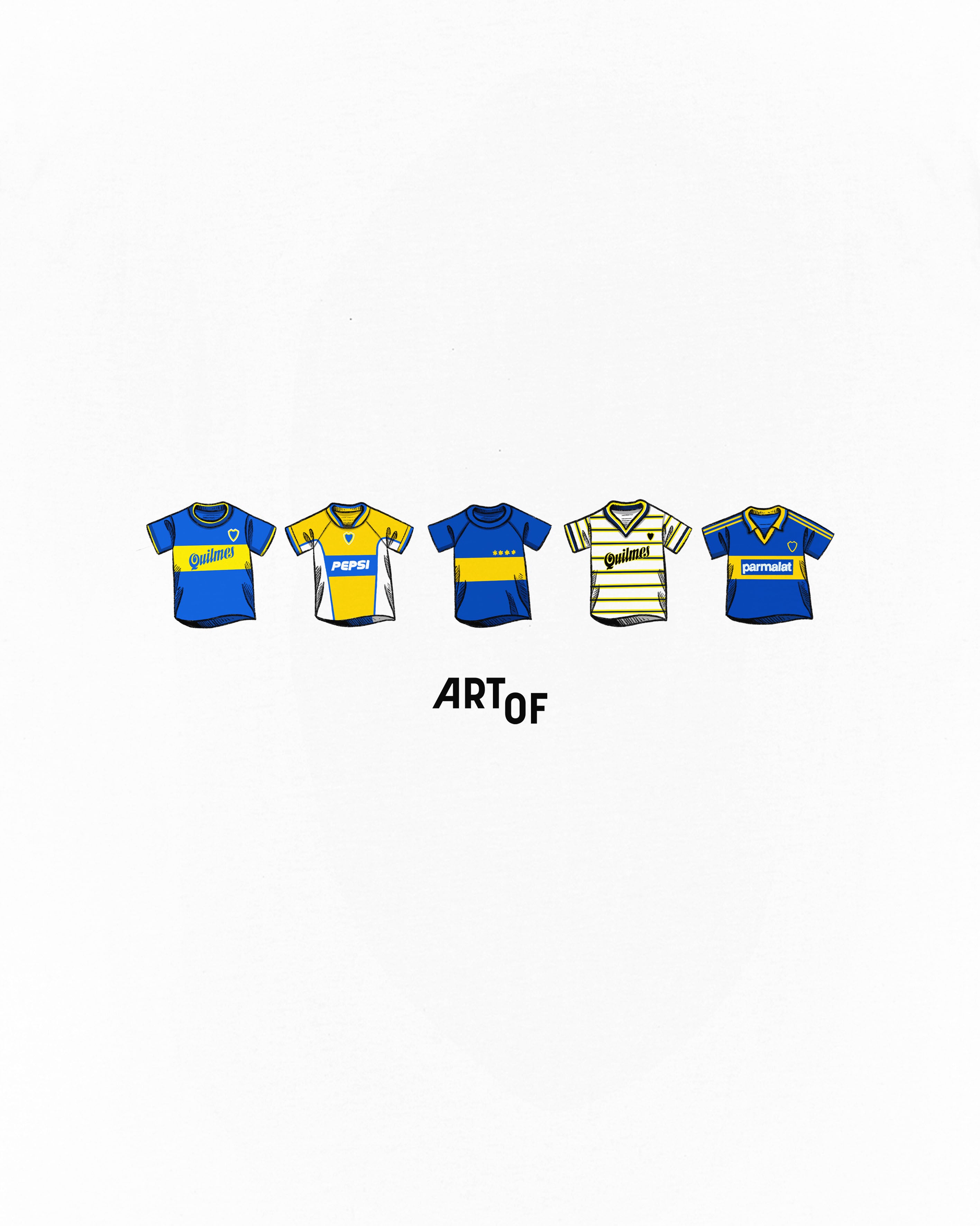 ART OF Boca Printed Classics Tee | White Graphic Football T-shirt