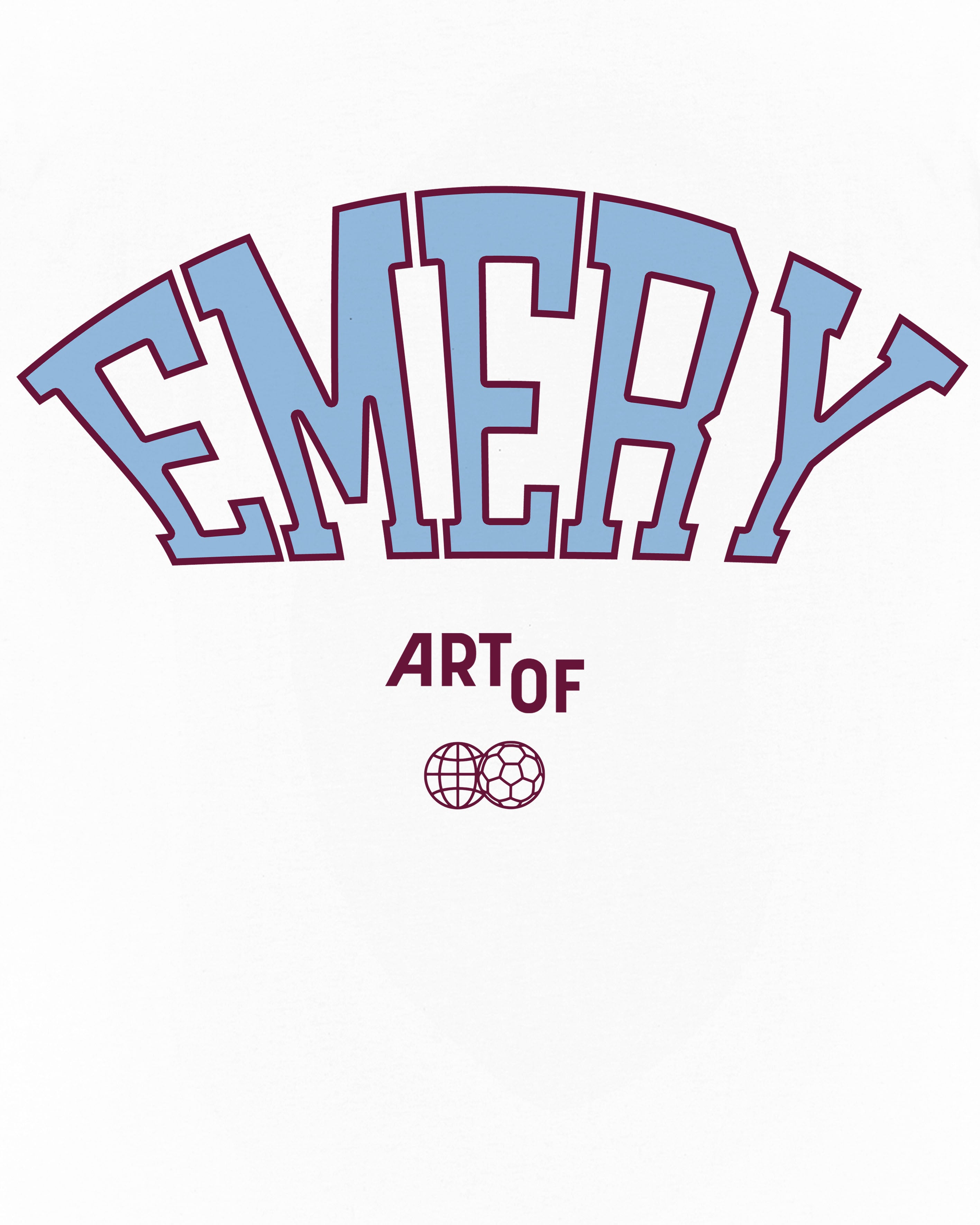 ART OF Villa University of Emery Tee | AVFC White Football T-shirt