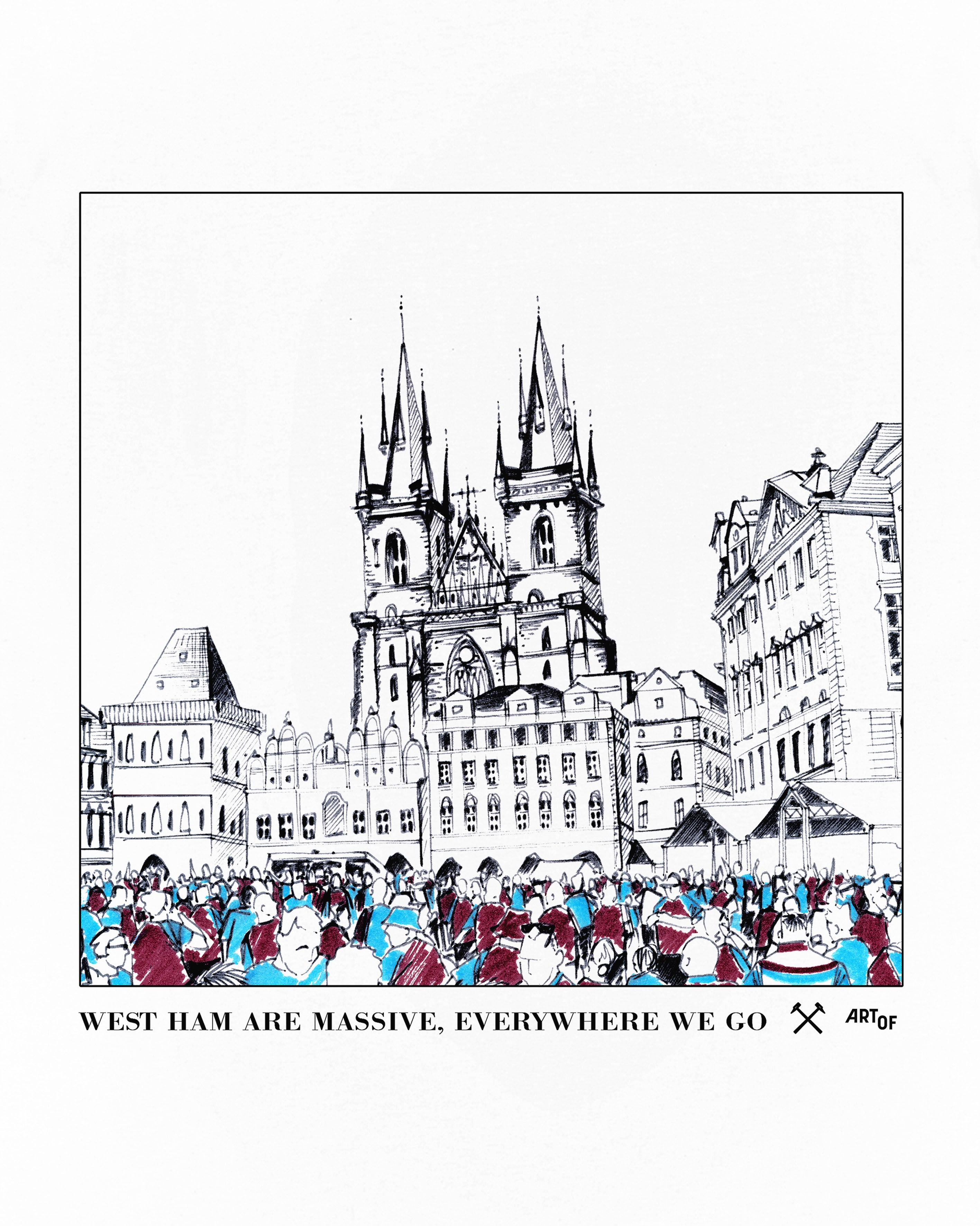 ART OF West Ham They Came Saw Conquered Tee | White Football T-shirt