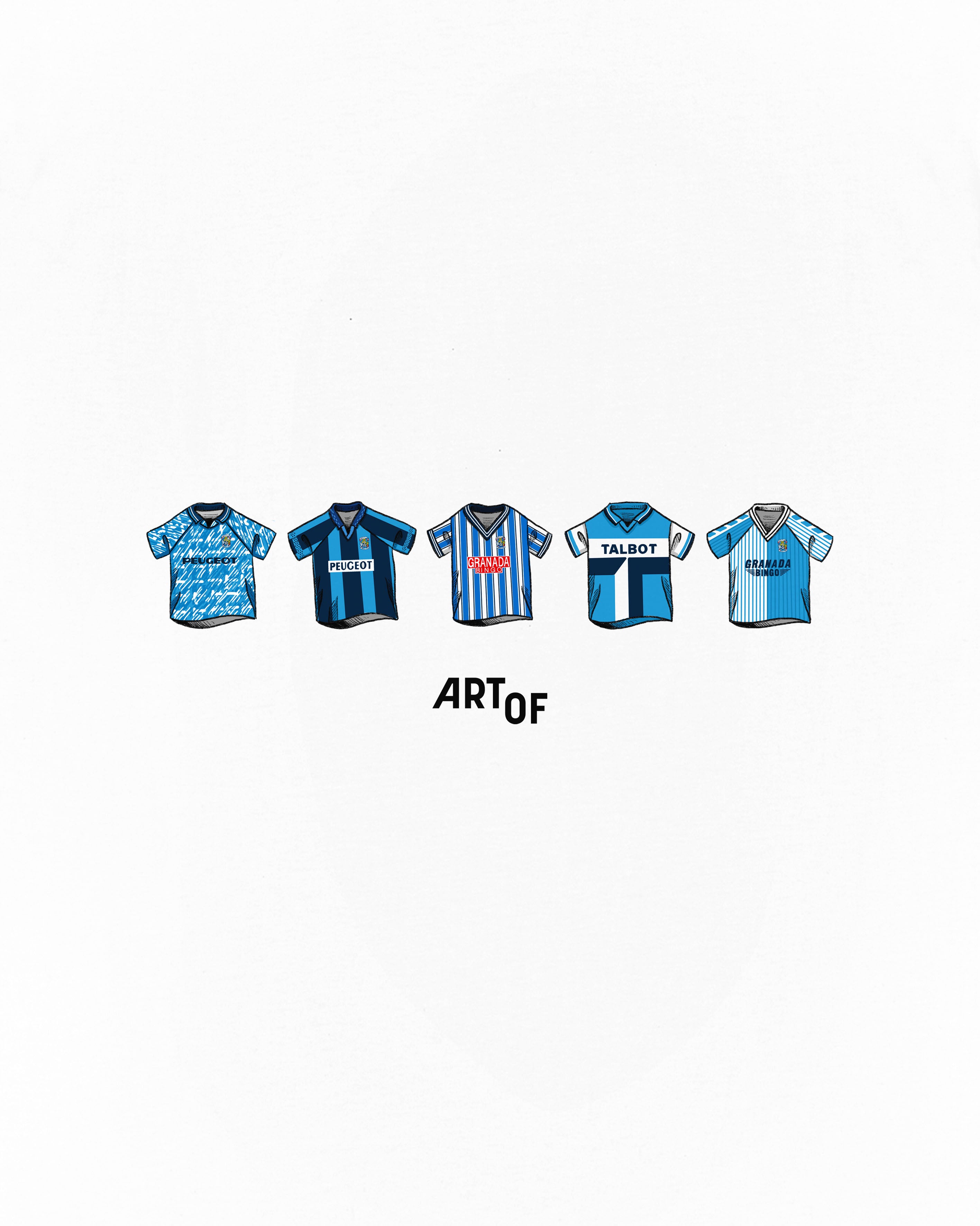 ART OF Coventry Printed Classics Tee | White Graphic Football T-shirt