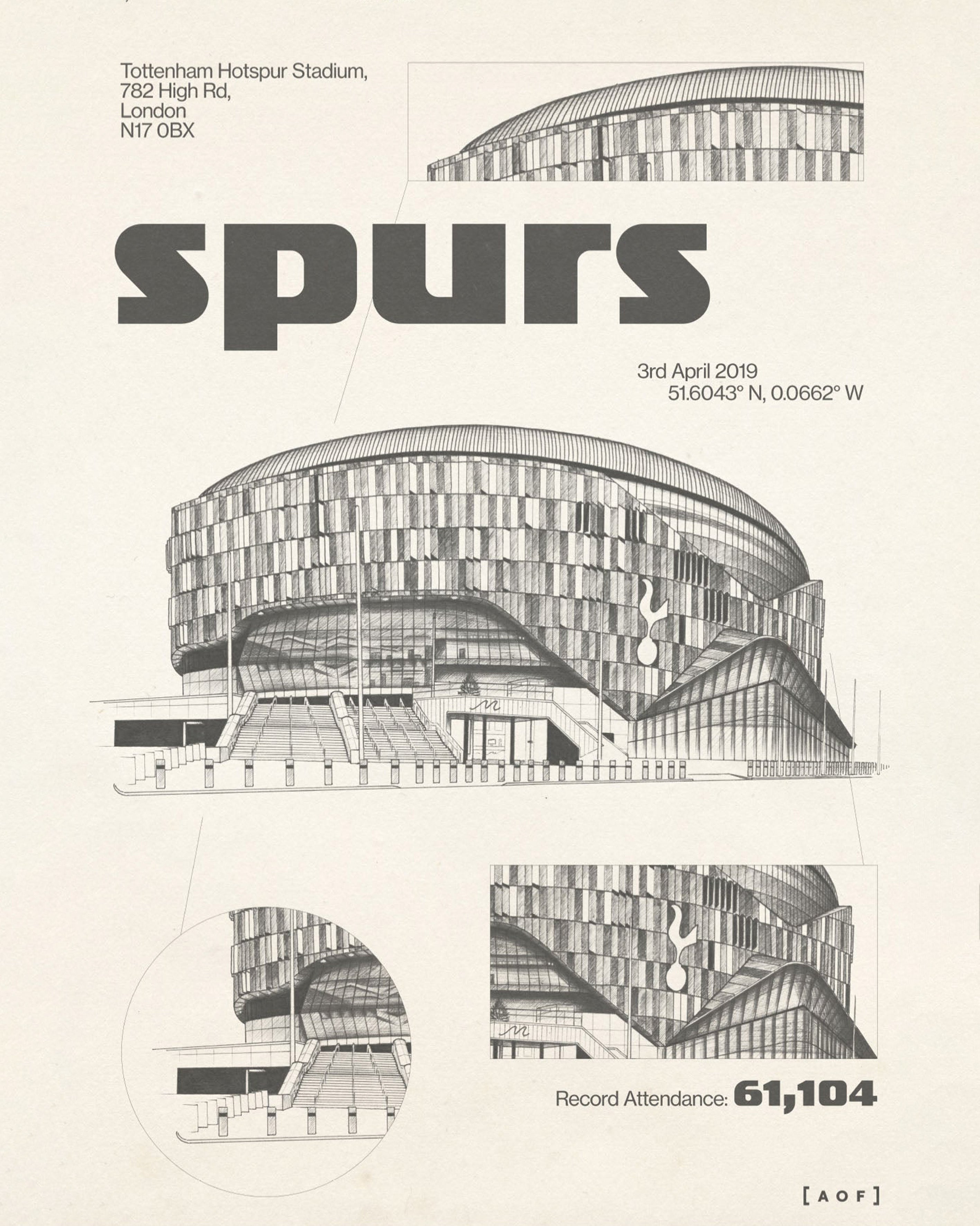 ART OF Spurs Stadium Blueprint Framed Print | THFC Football Art