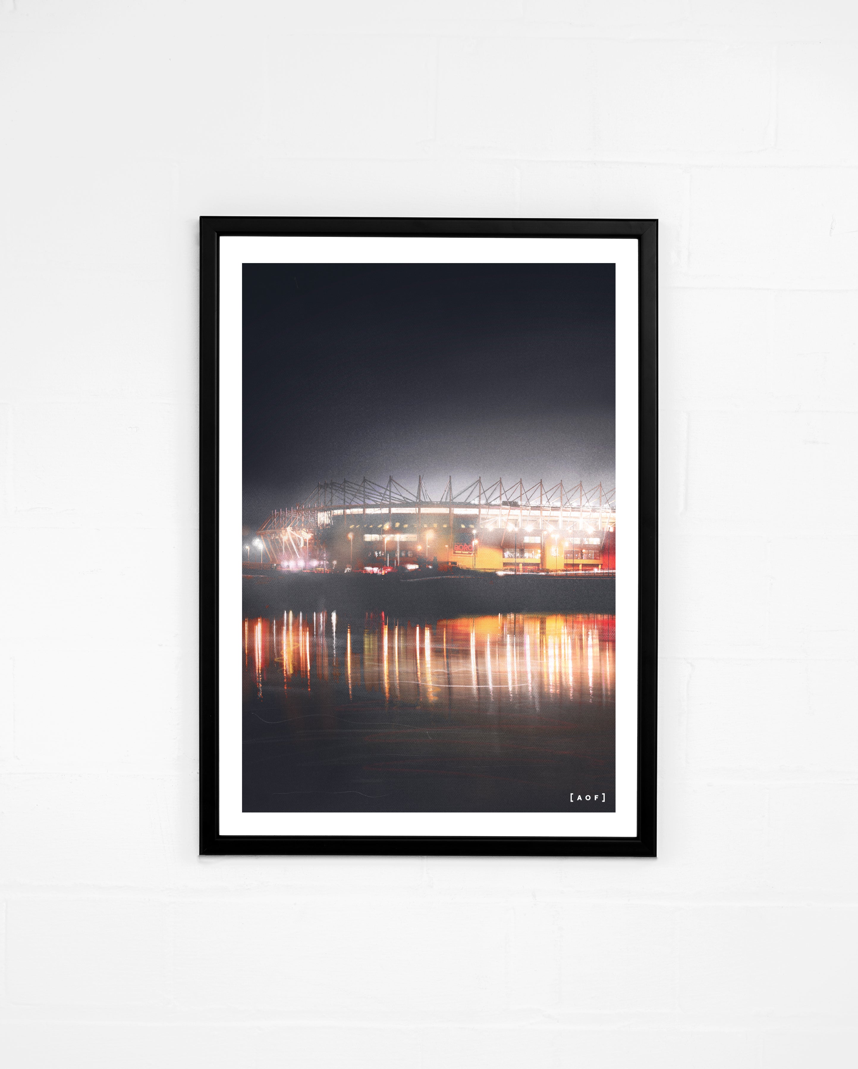 ART OF Middlesborough Riverside by Night Framed Print | Football Art