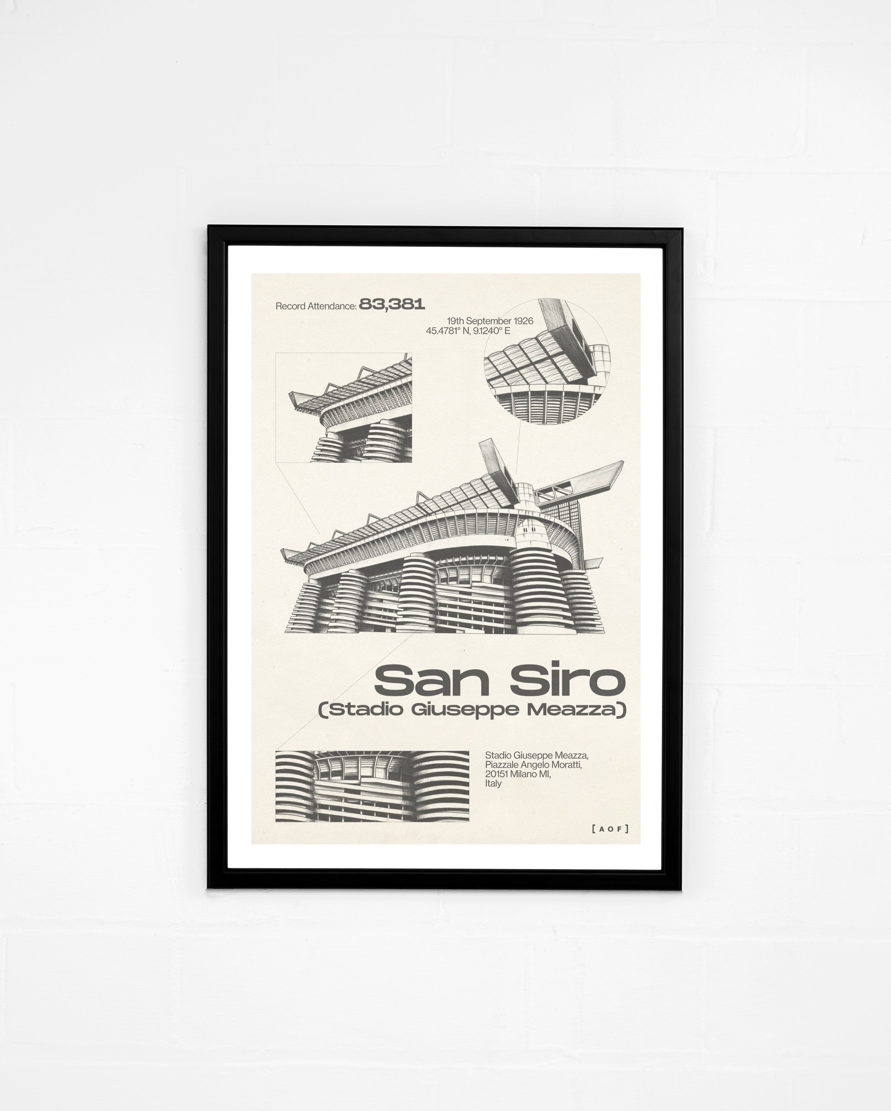 ART OF Rossoneri Blueprint Framed Print | AC Milan Football Wall Art