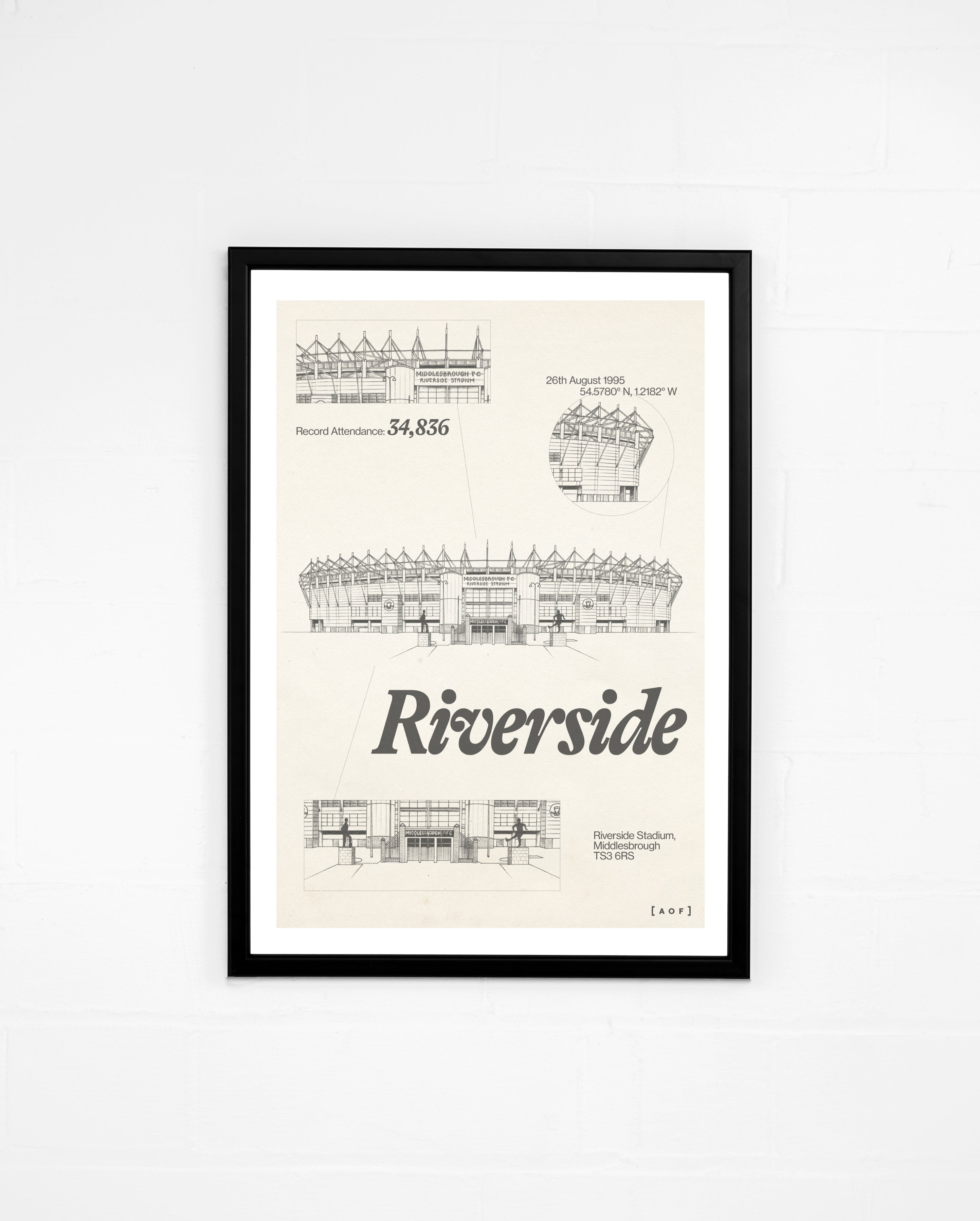 ART OF Middlesbrough Blueprint Framed Print | Football Wall Art