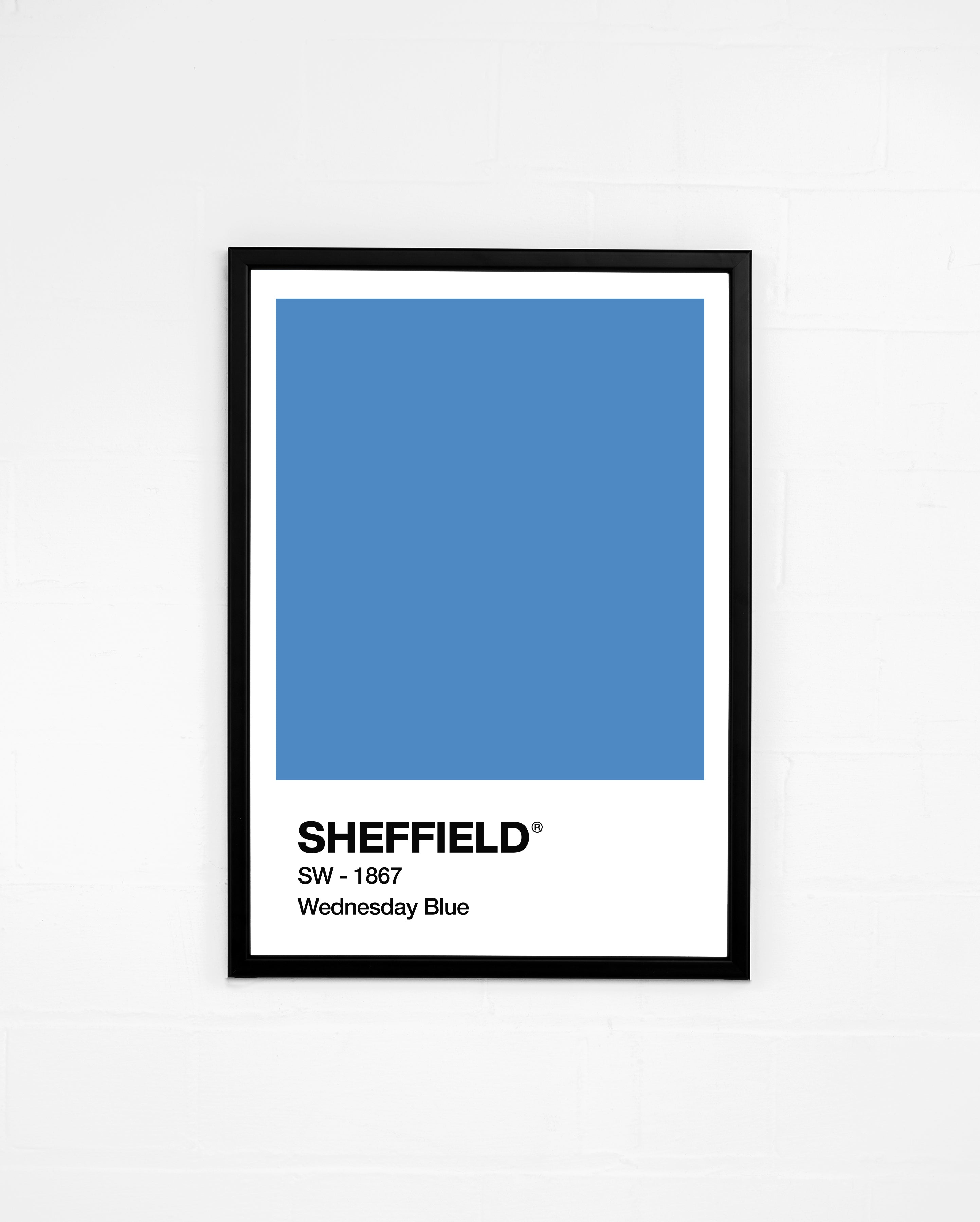 ART OF Wednesday Blue and Owl White Framed Print | SWFC Football Art