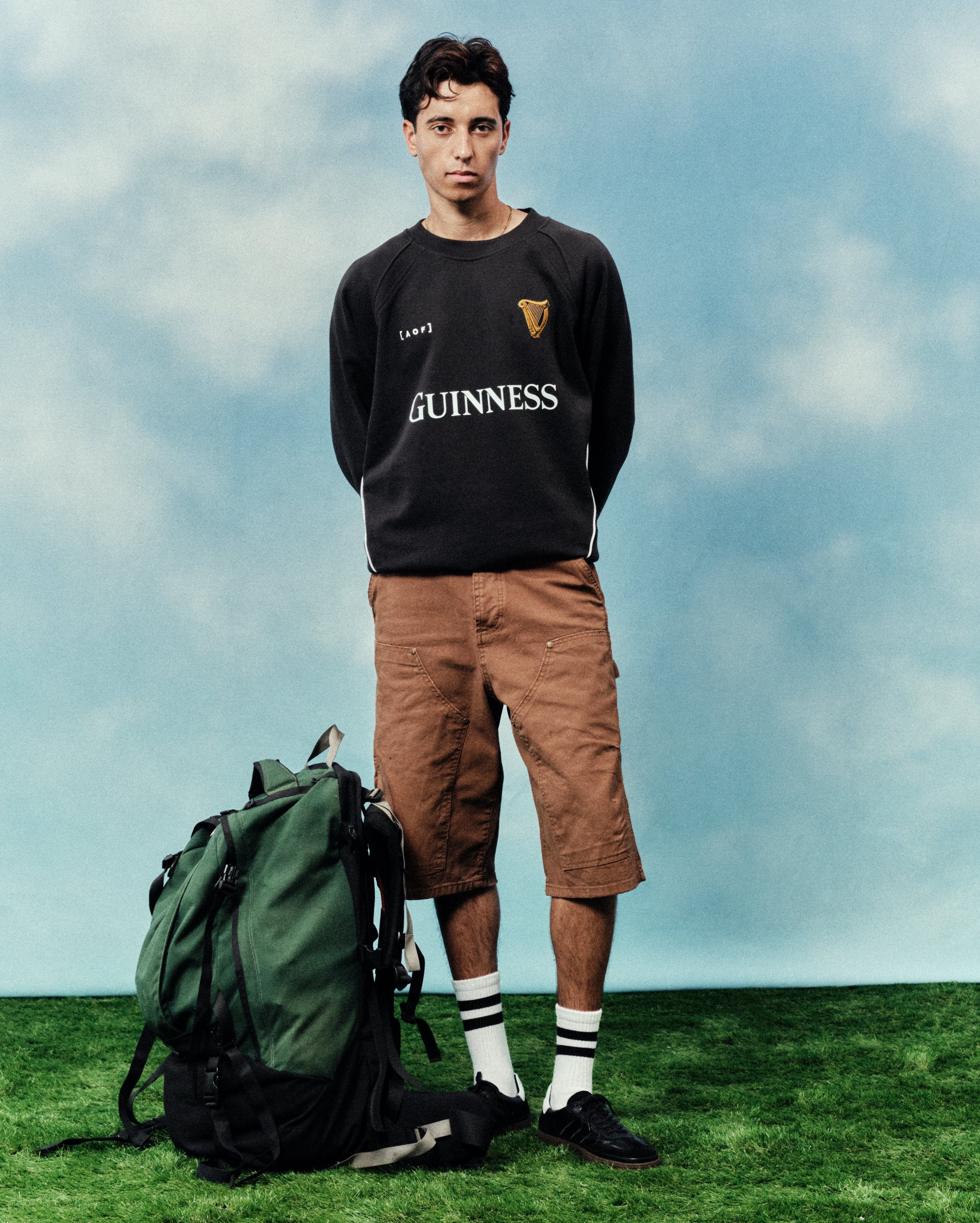ART OF x Guinness Black Panelled Sweat | Embroidered Football Sweater